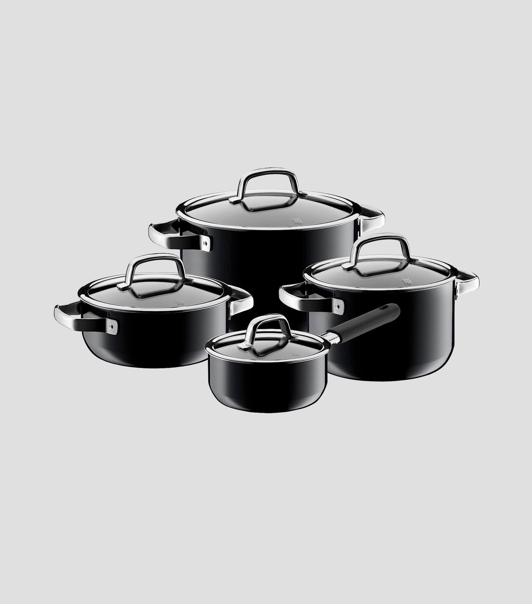 Batería de cocina en Acero Fusiontec 4 piezas Negro