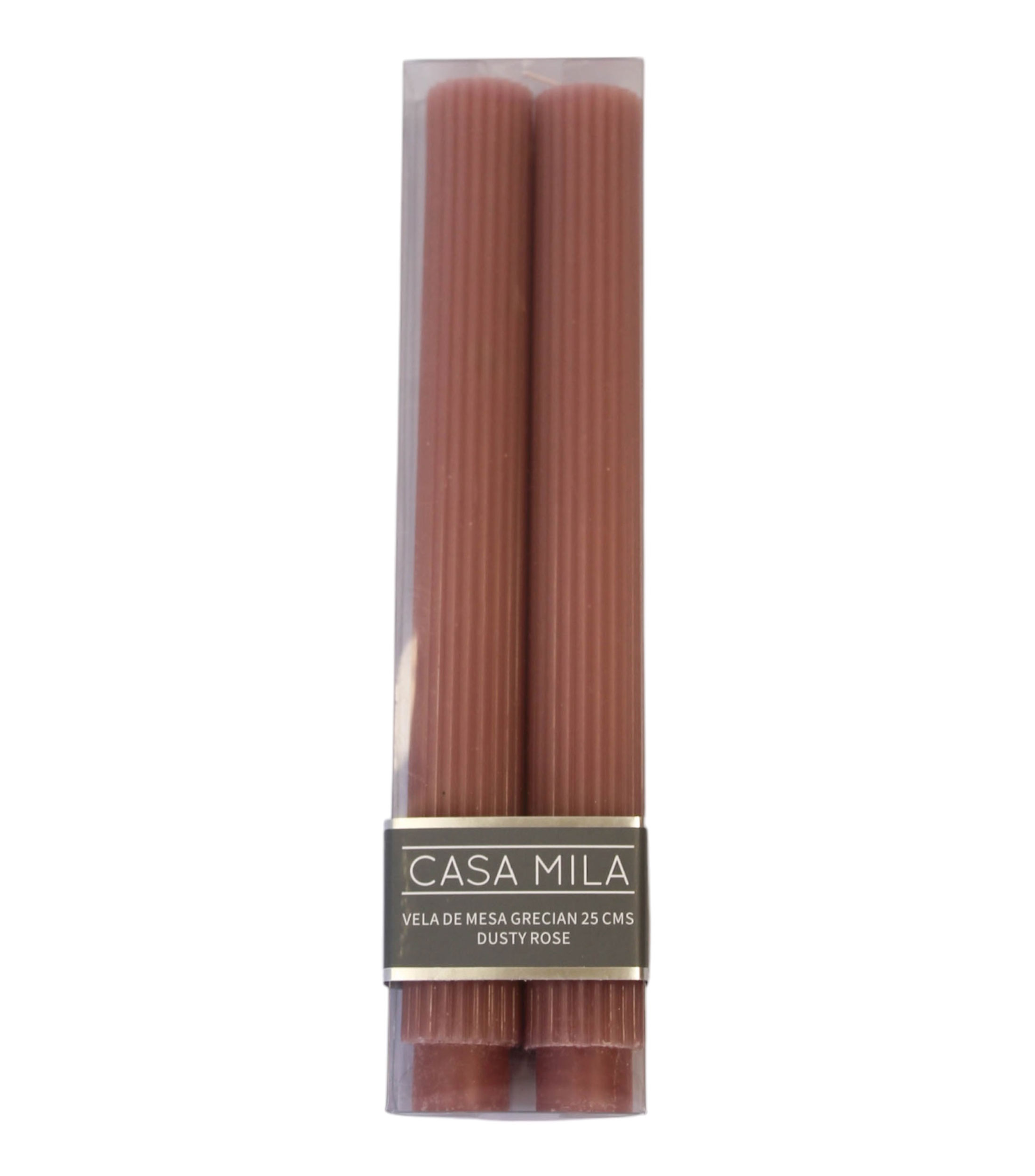Set 2 velas decorativas Grecian, rosa oscuro
