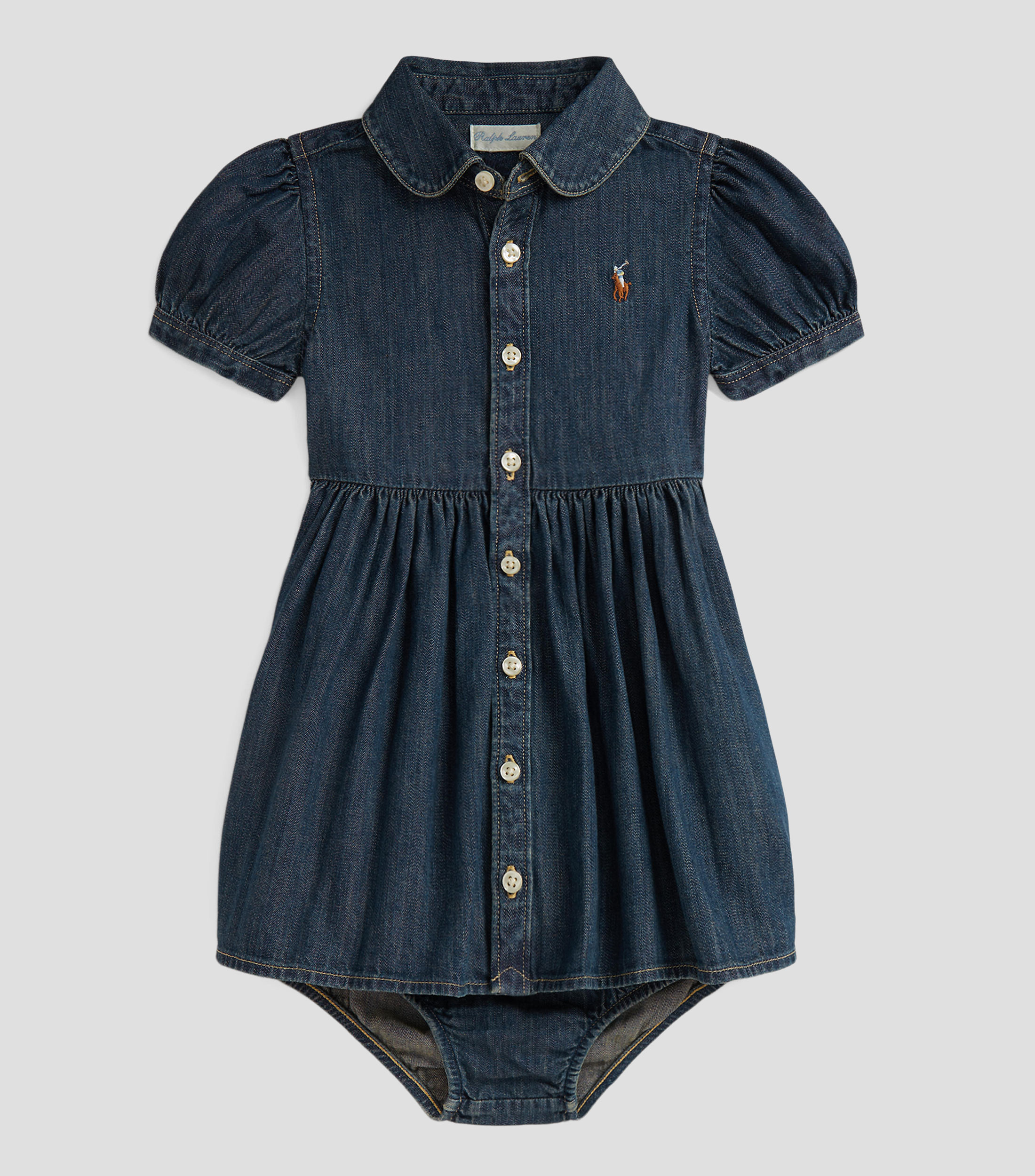 Vestido de mezclilla liso Bebé