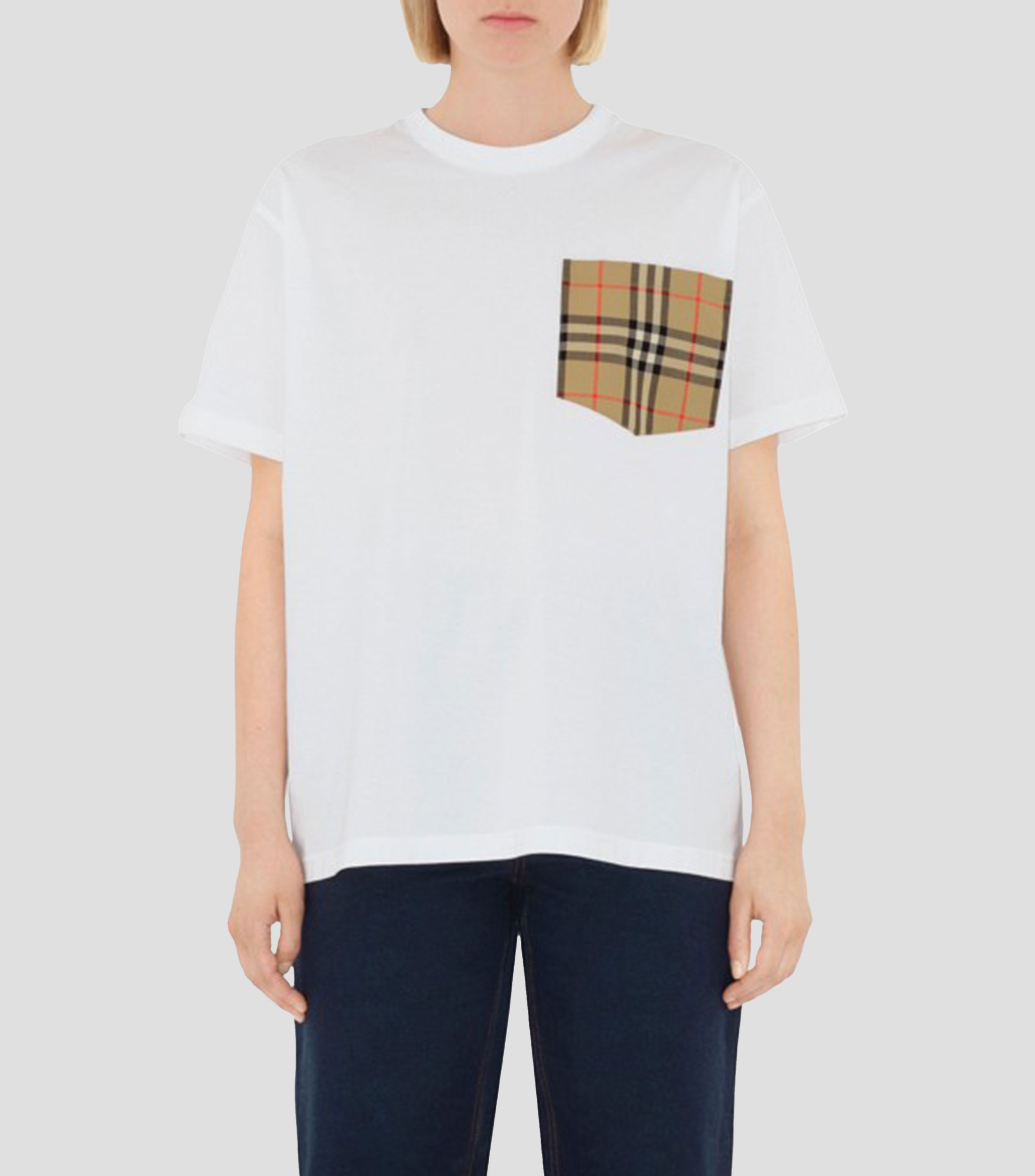 Playera cuello redondo manga corta lisa Mujer