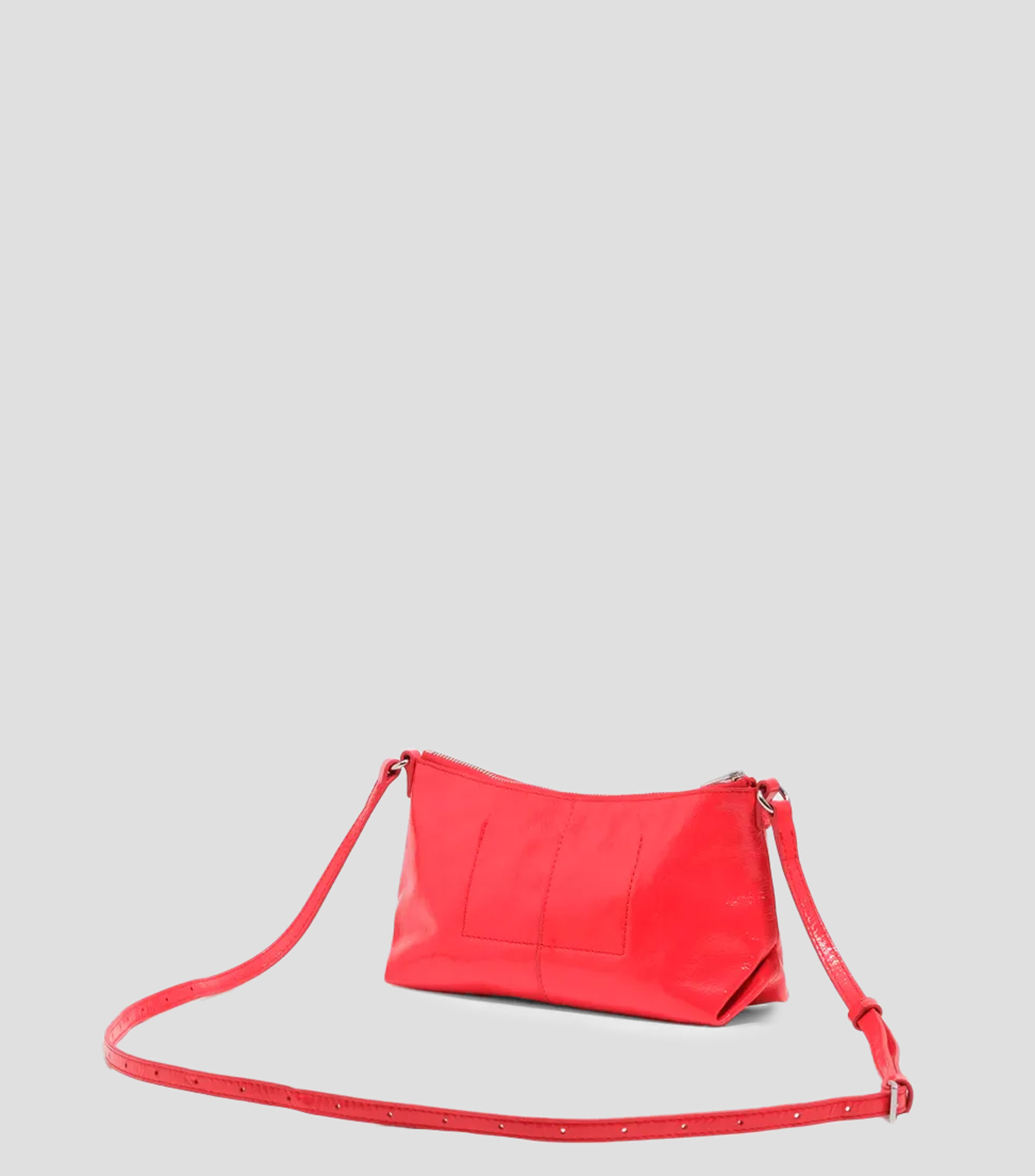 Bolsa mini crossbody de piel brillante Mujer