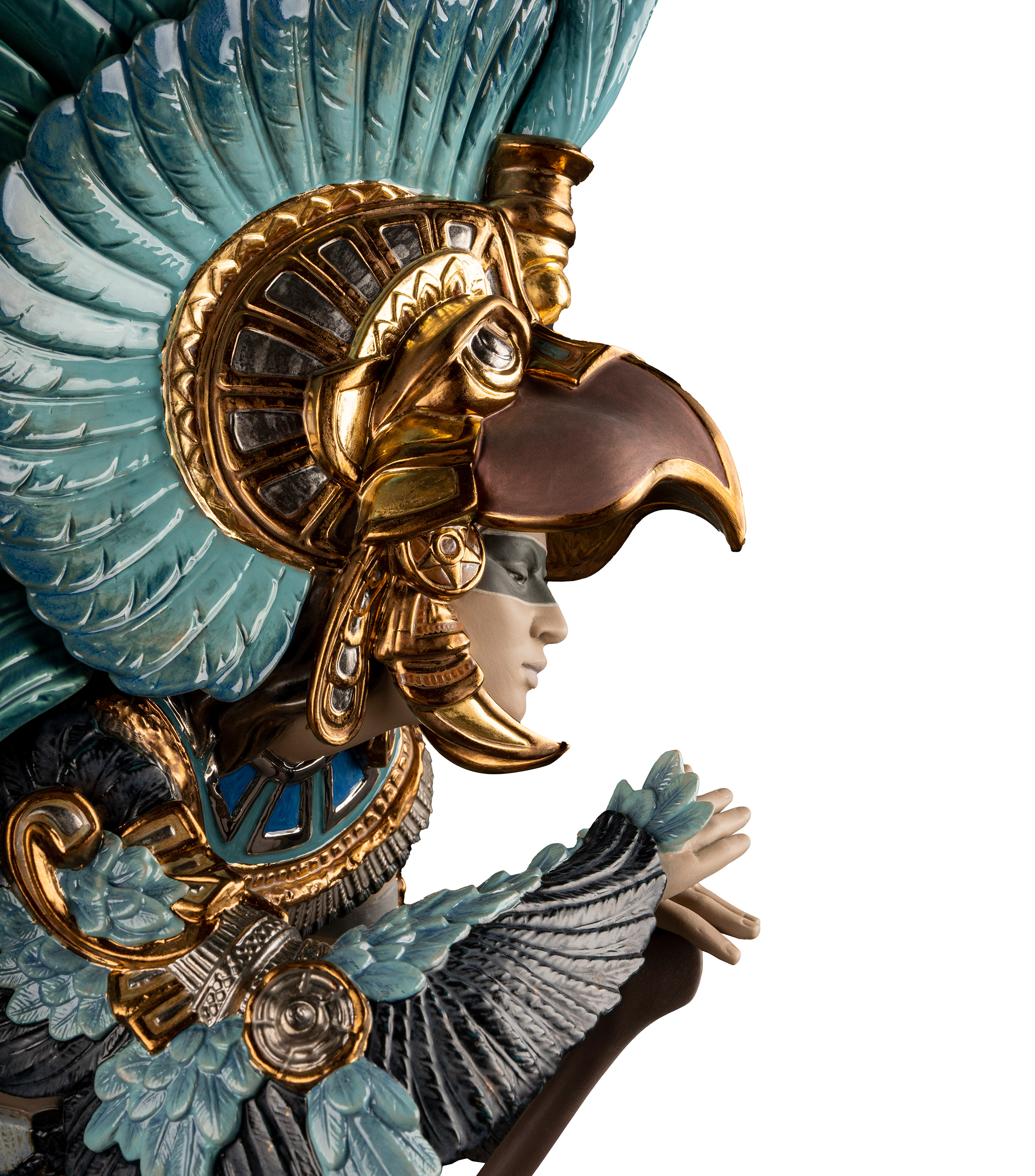 Escultura Danza Azteca en porcelana