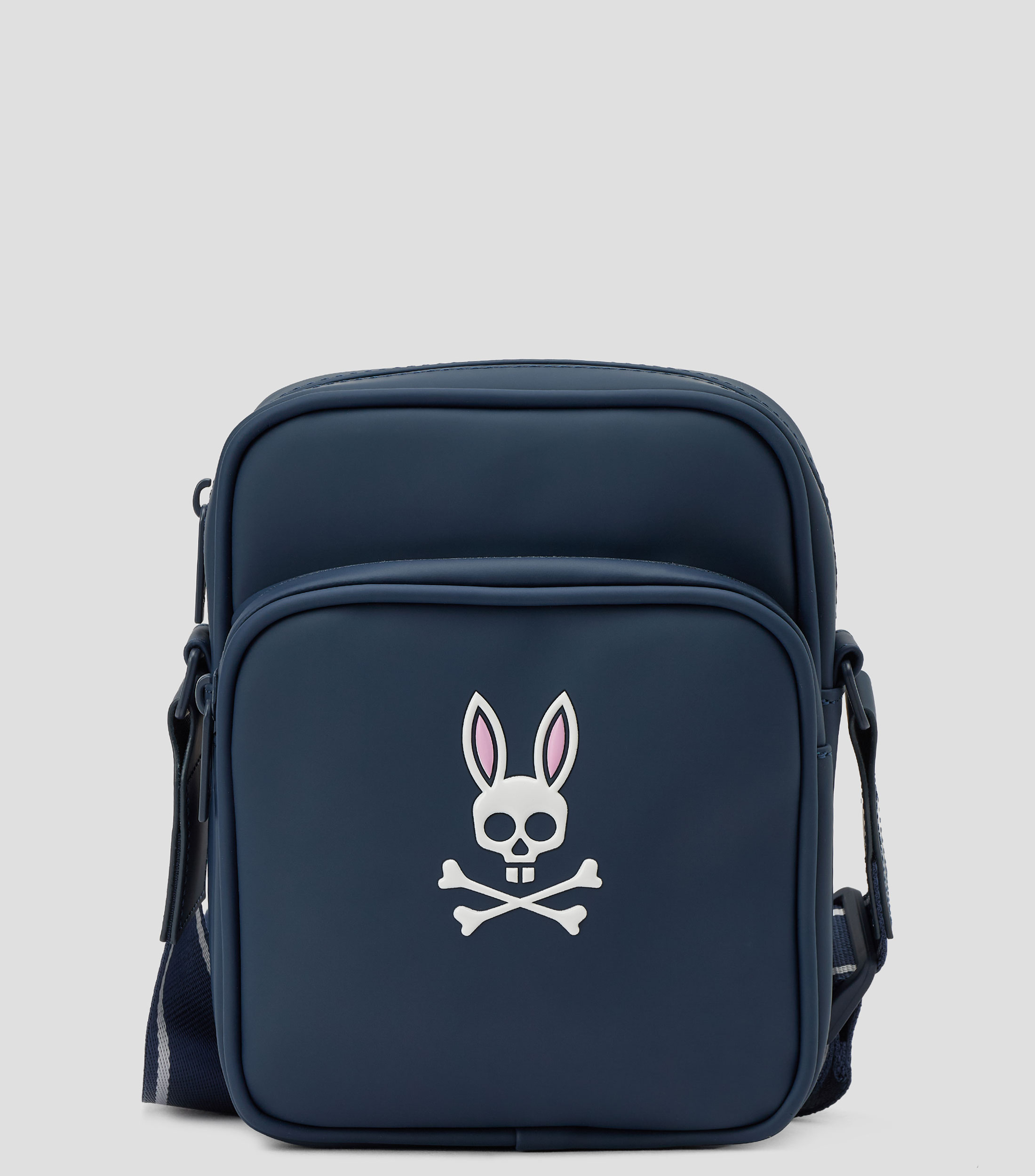 Bolso crossbody azul liso con logo Hombre