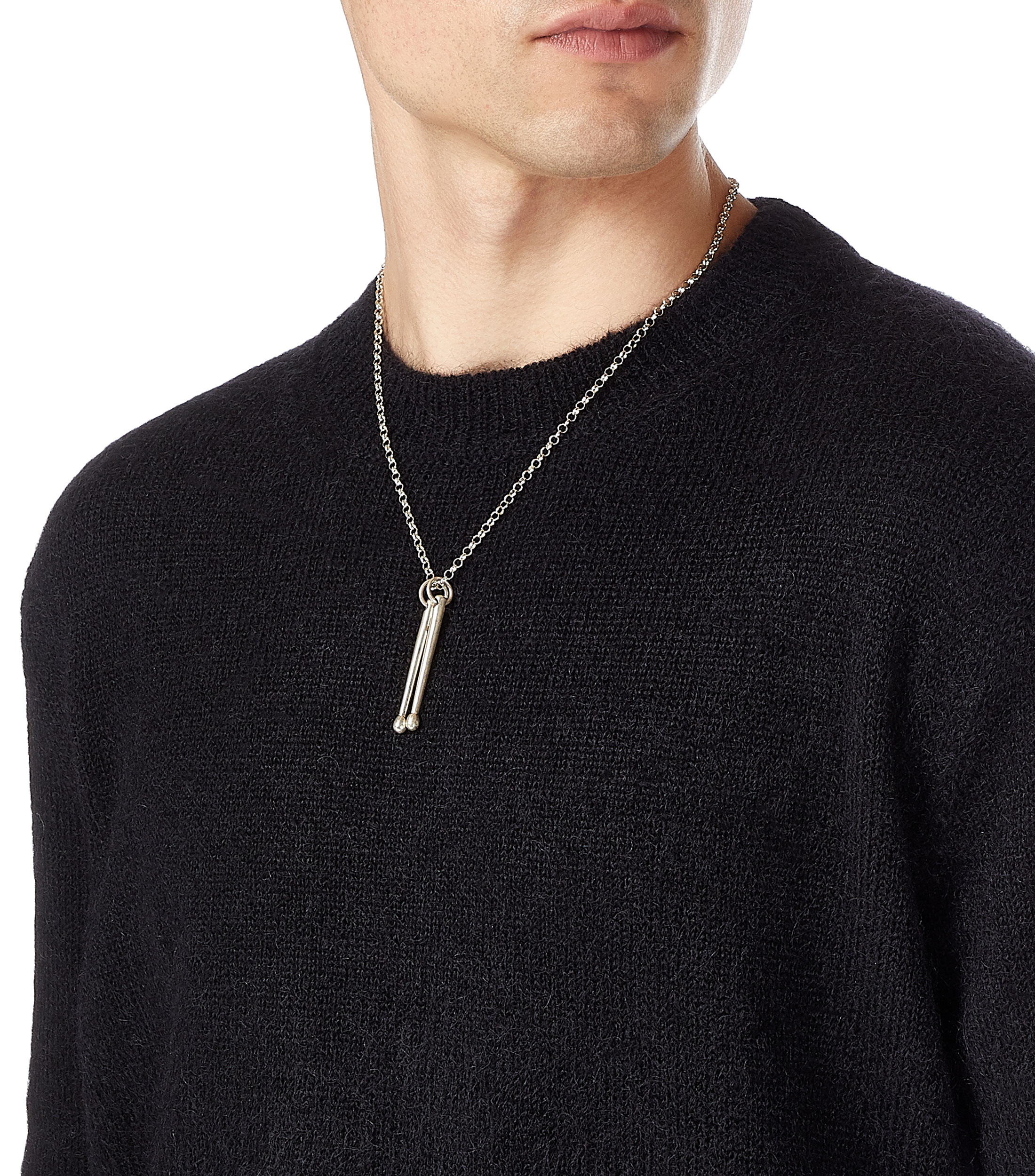 Dije de baquetas en plata .925 Hombre