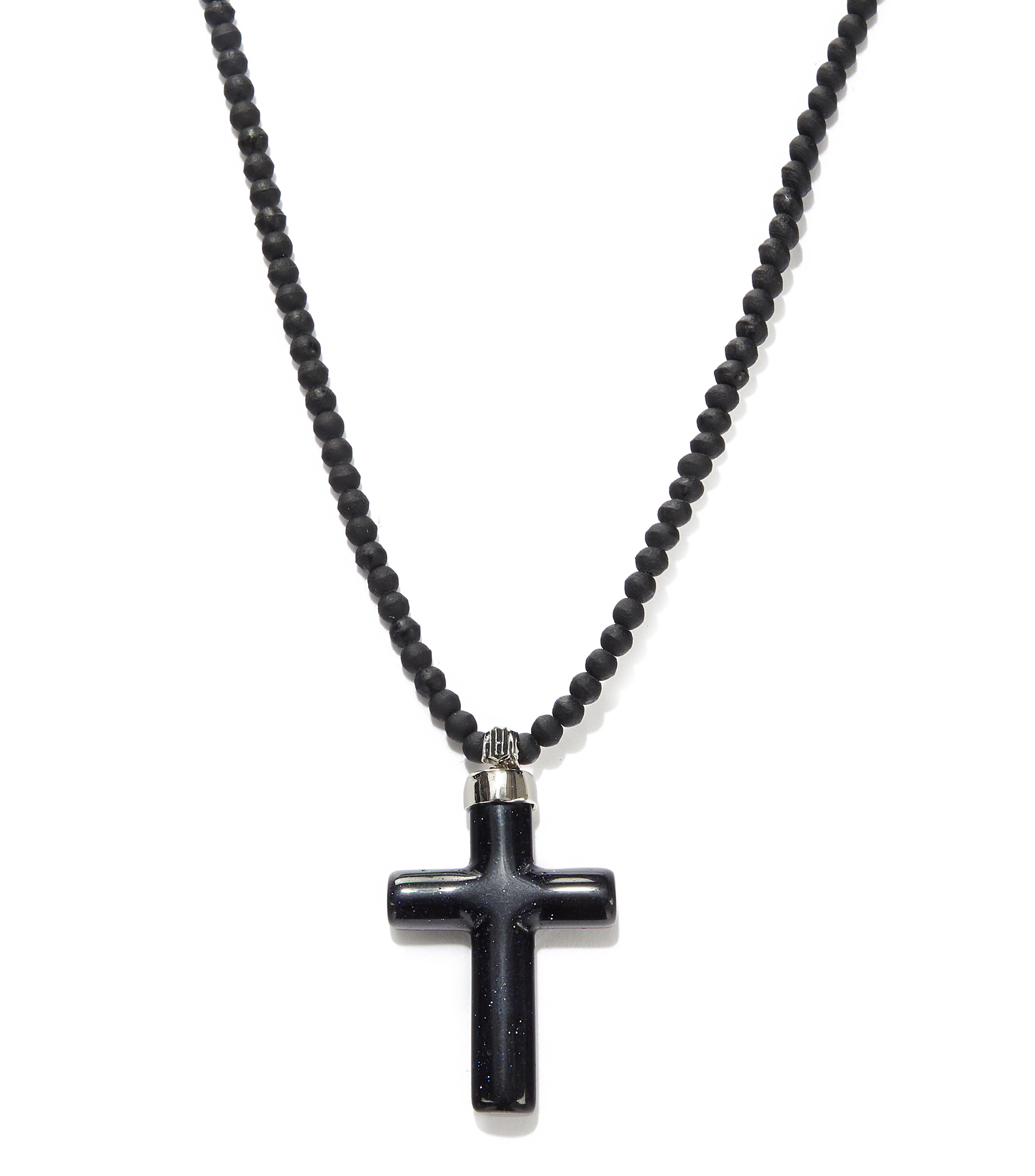 Cruz venturina azul en plata .925 Hombre