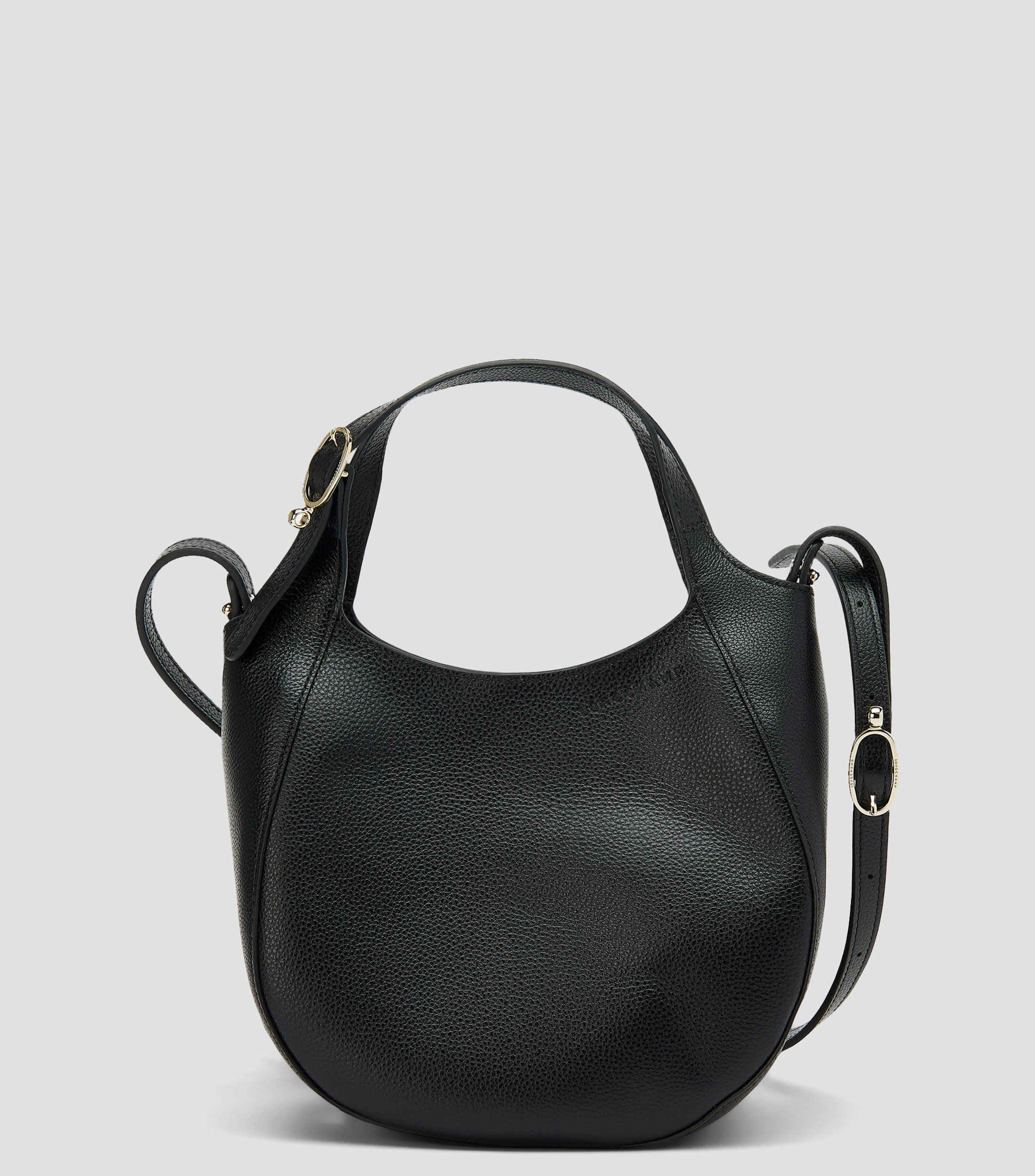 Bolsa de mano negra en piel Le Foulonné granulada Mujer