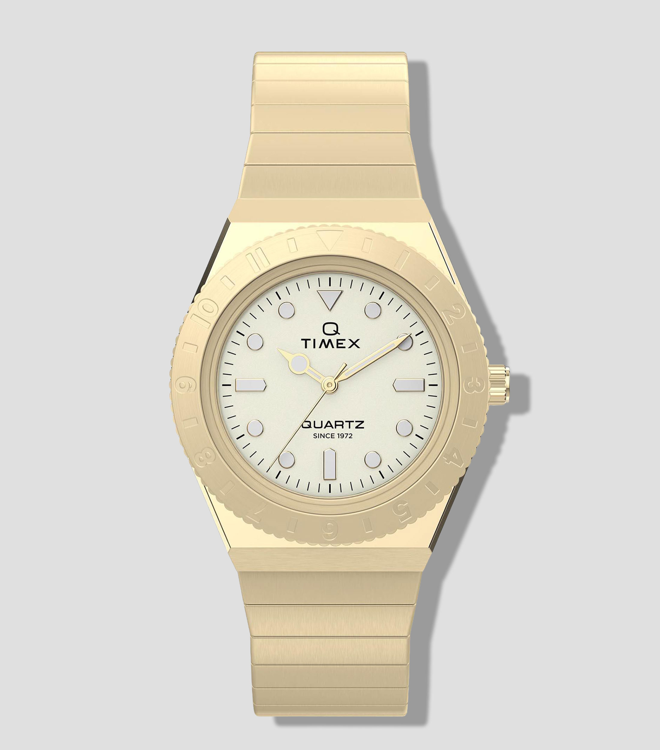 Reloj para Mujer Q Casual Crema, Dorado