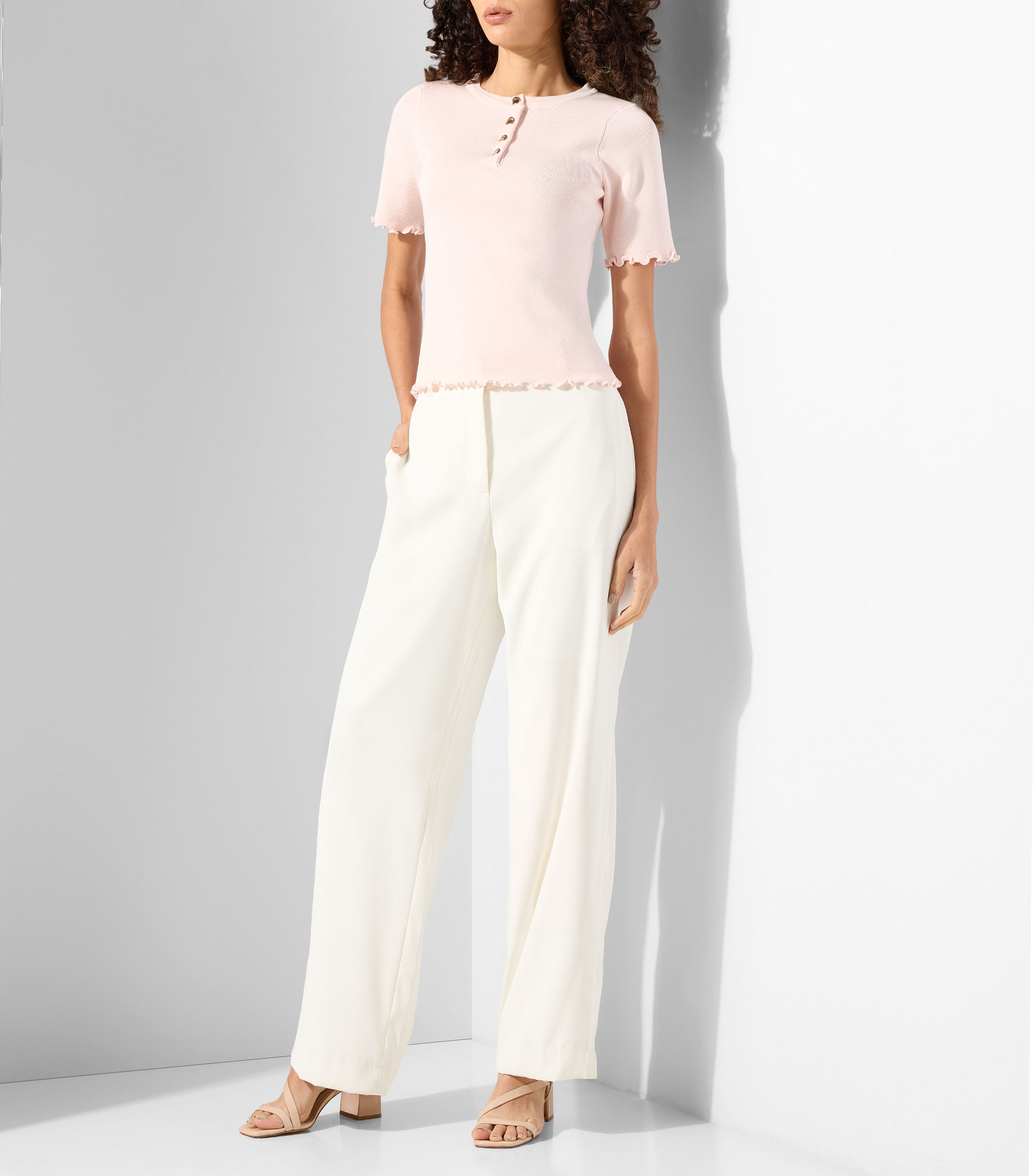 Top liso manga corta Mujer