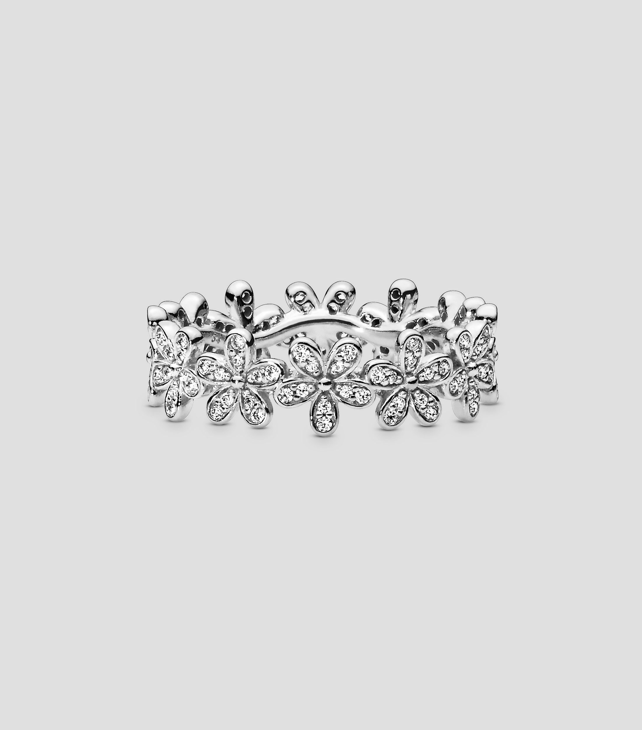 Anillo en Plata .925 Flores con Circonias Mujer Talla: 60