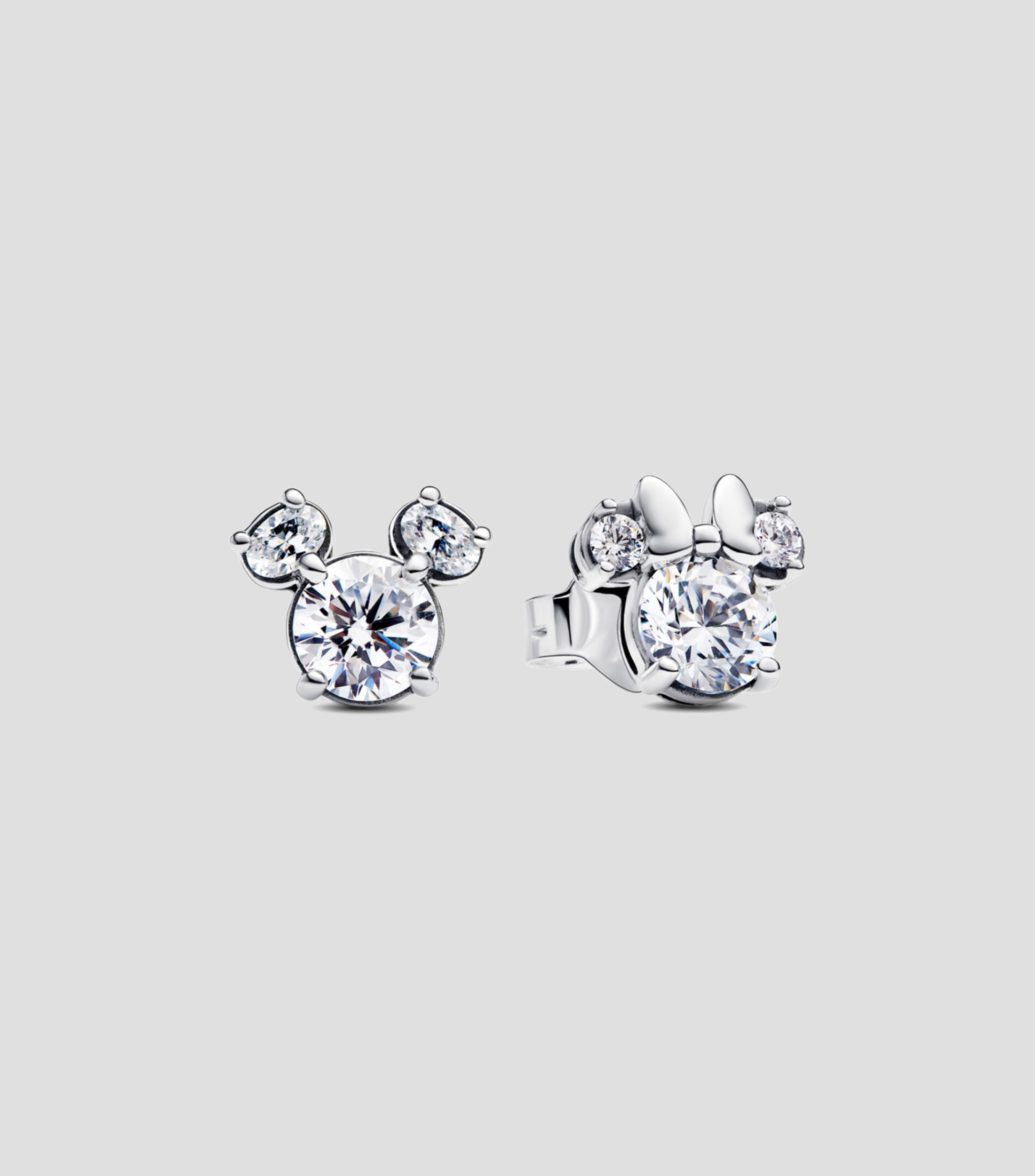 Aretes de Boton Mickey y Minnie Mouse Disney x Pandora Mujer