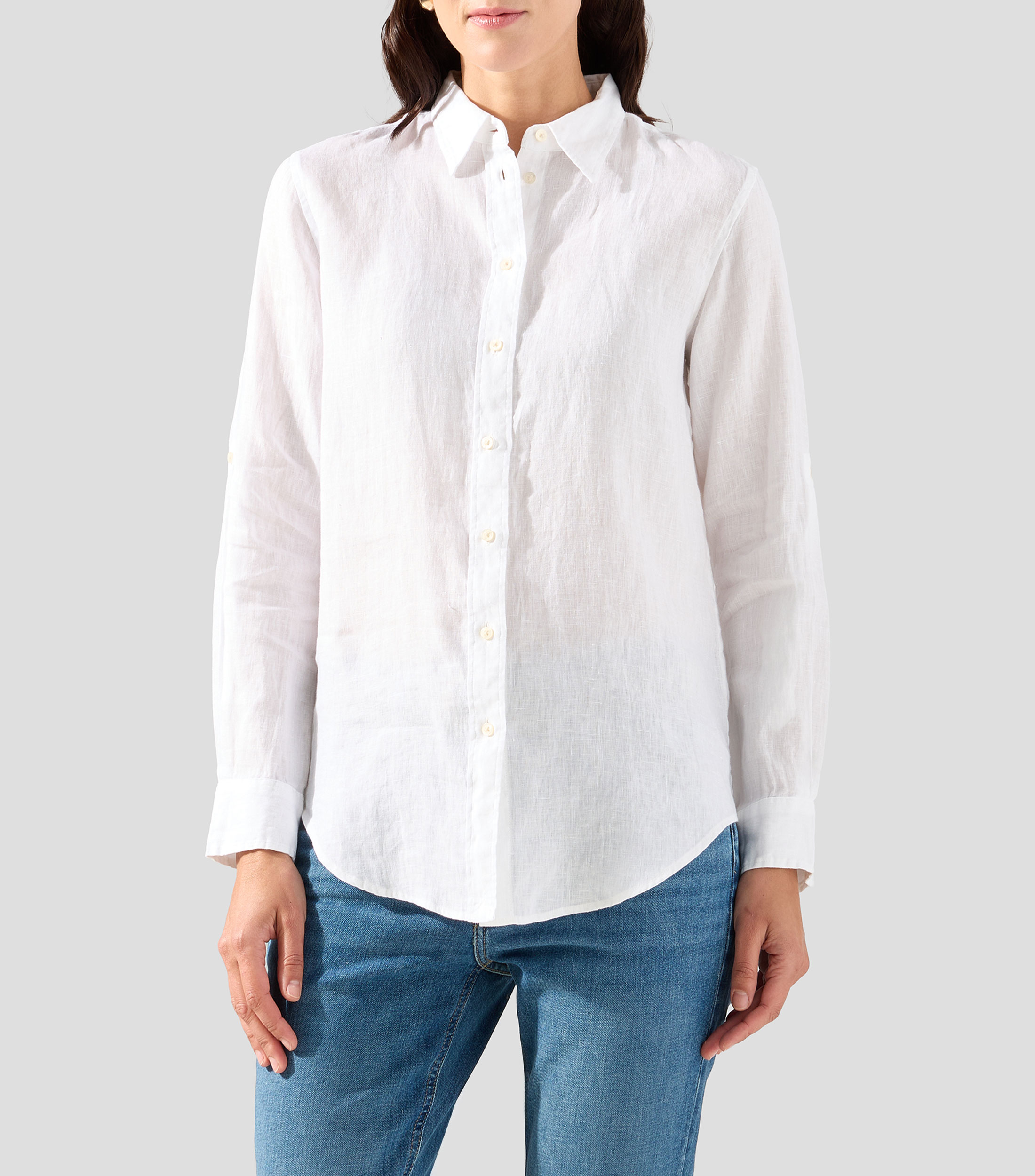 Camisa lisa manga larga Mujer