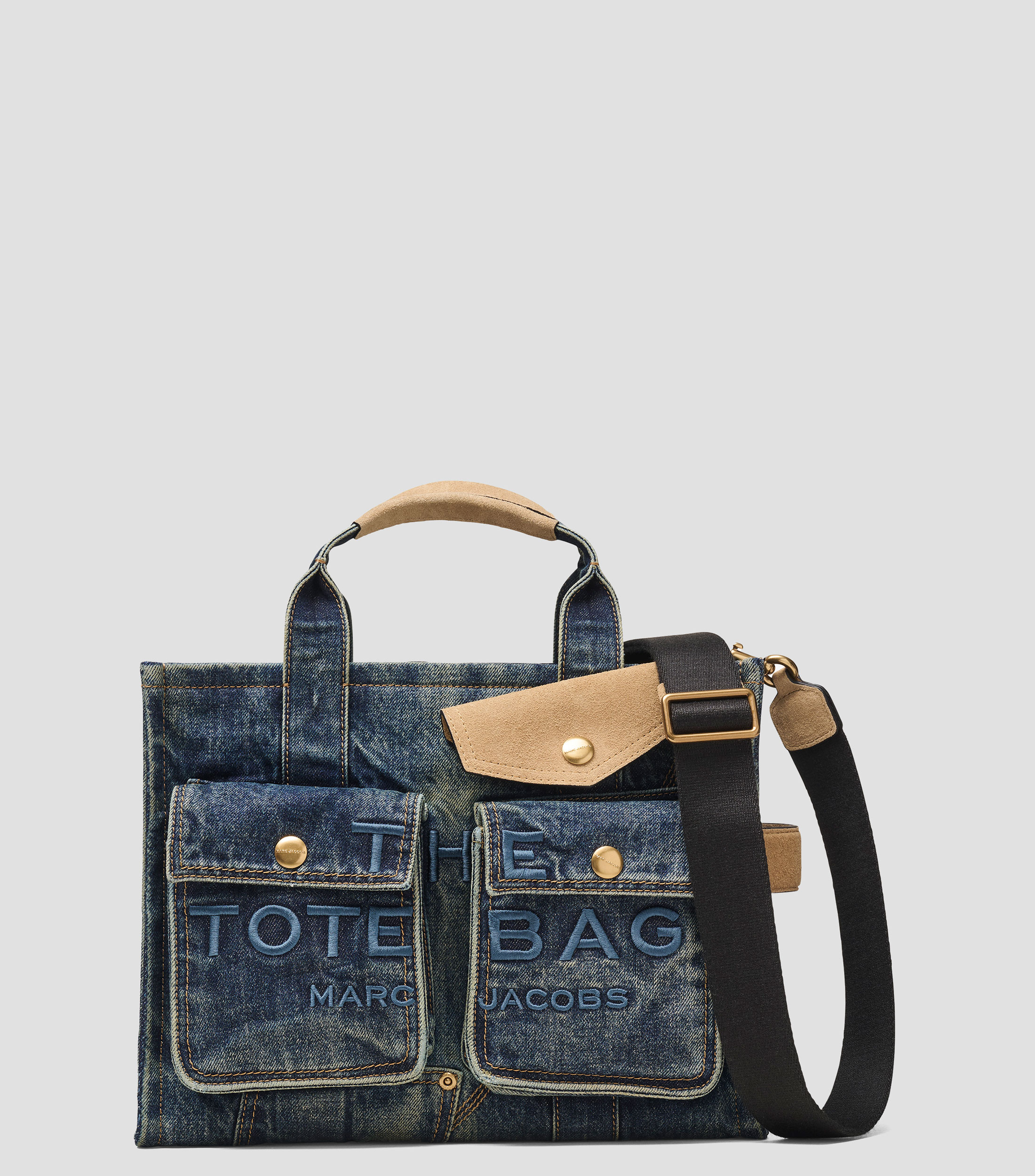 Bolsa tote azul Medium Cargo lisa Mujer