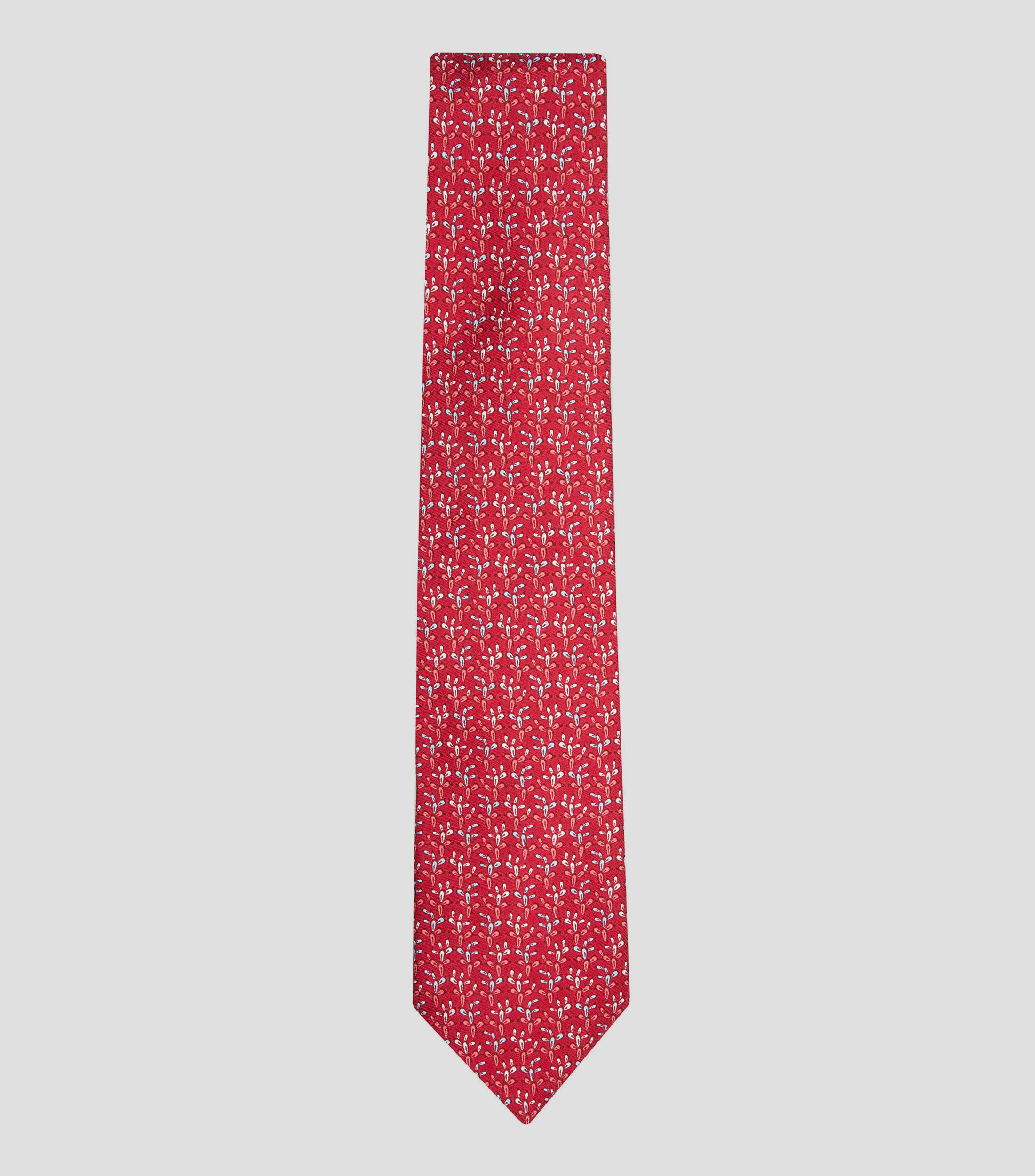 Corbata ancha de seda roja con nopales