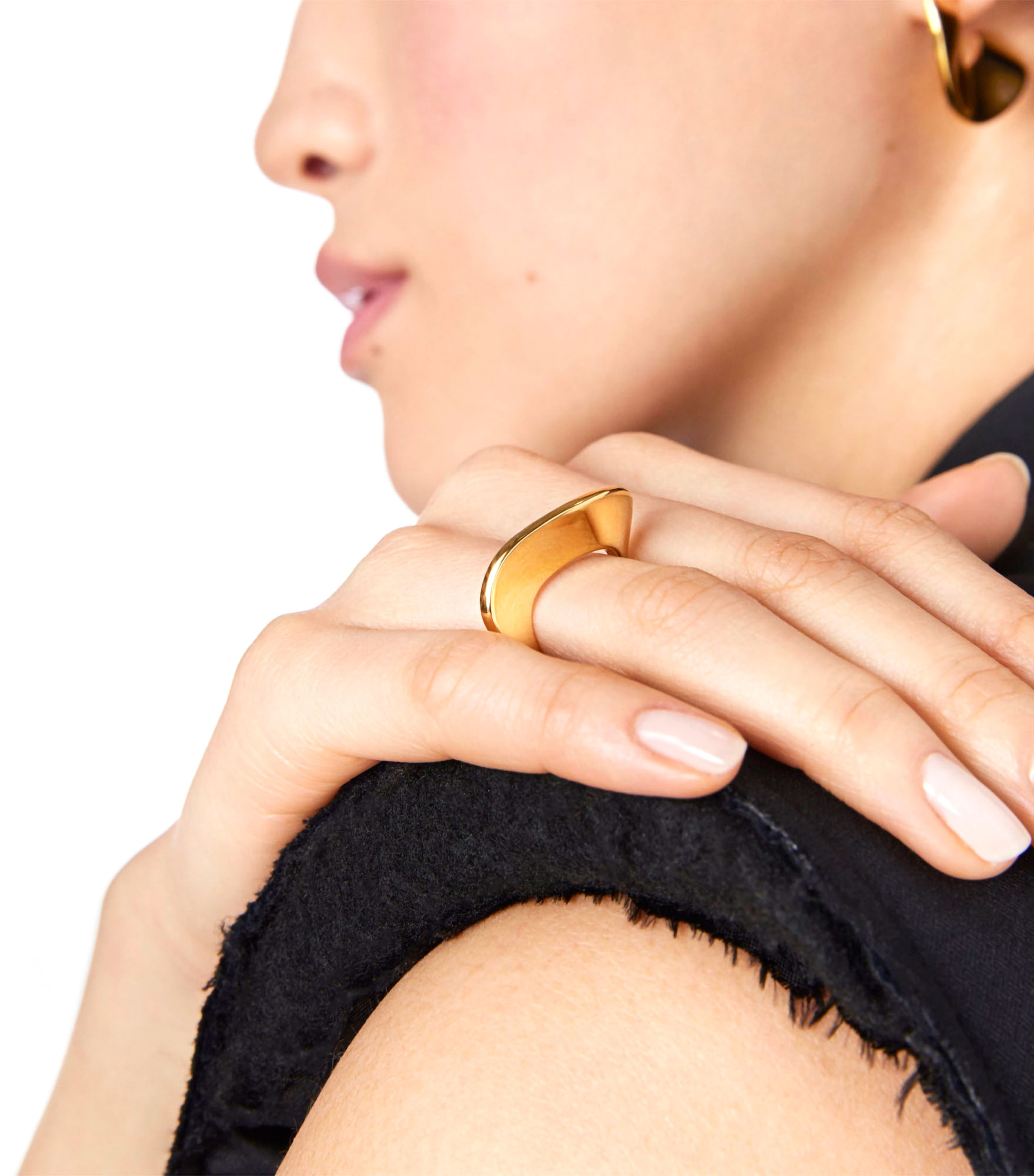 Anillo grande de plata Mujer