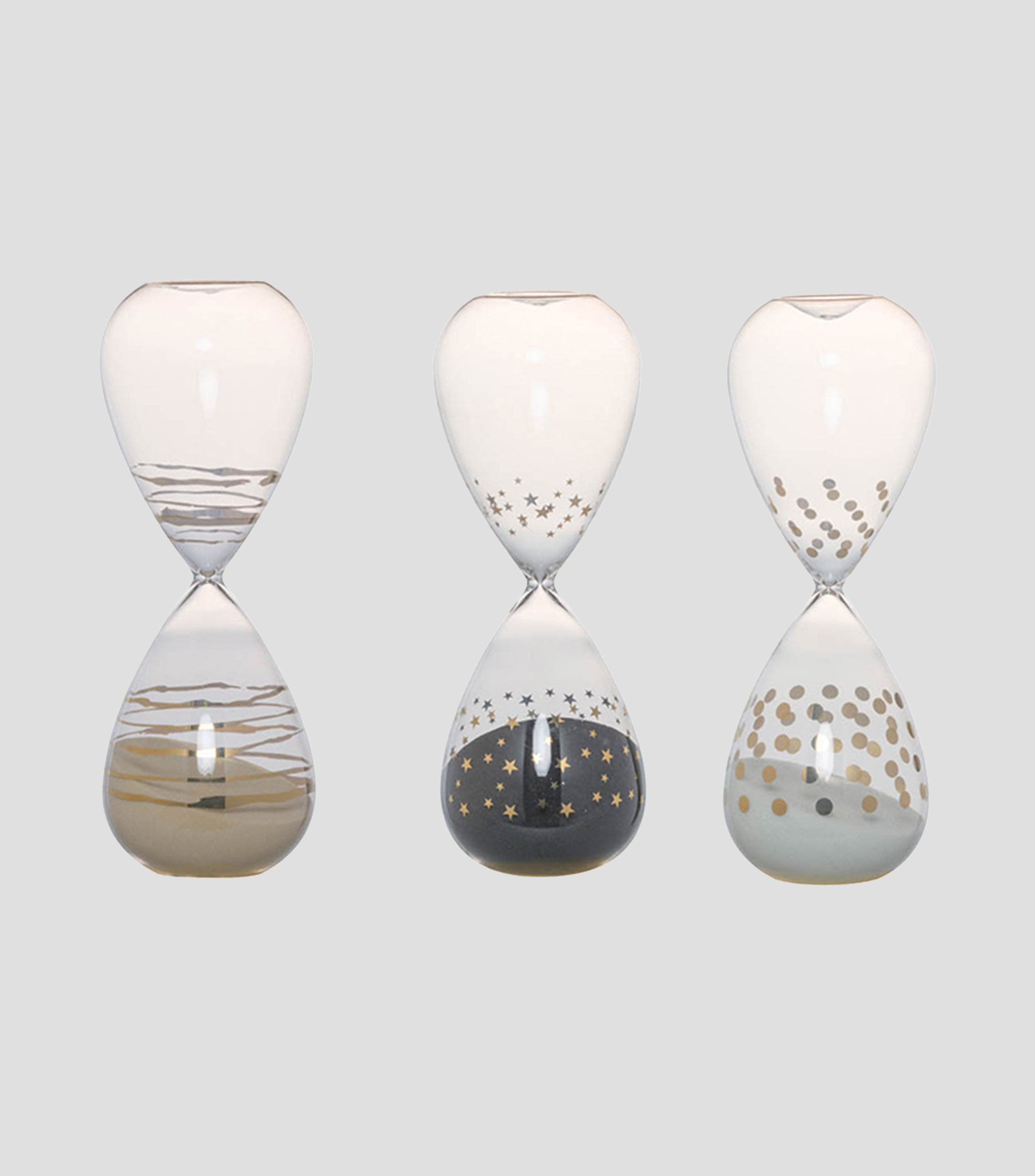 Reloj de arena decorativo en vidrio