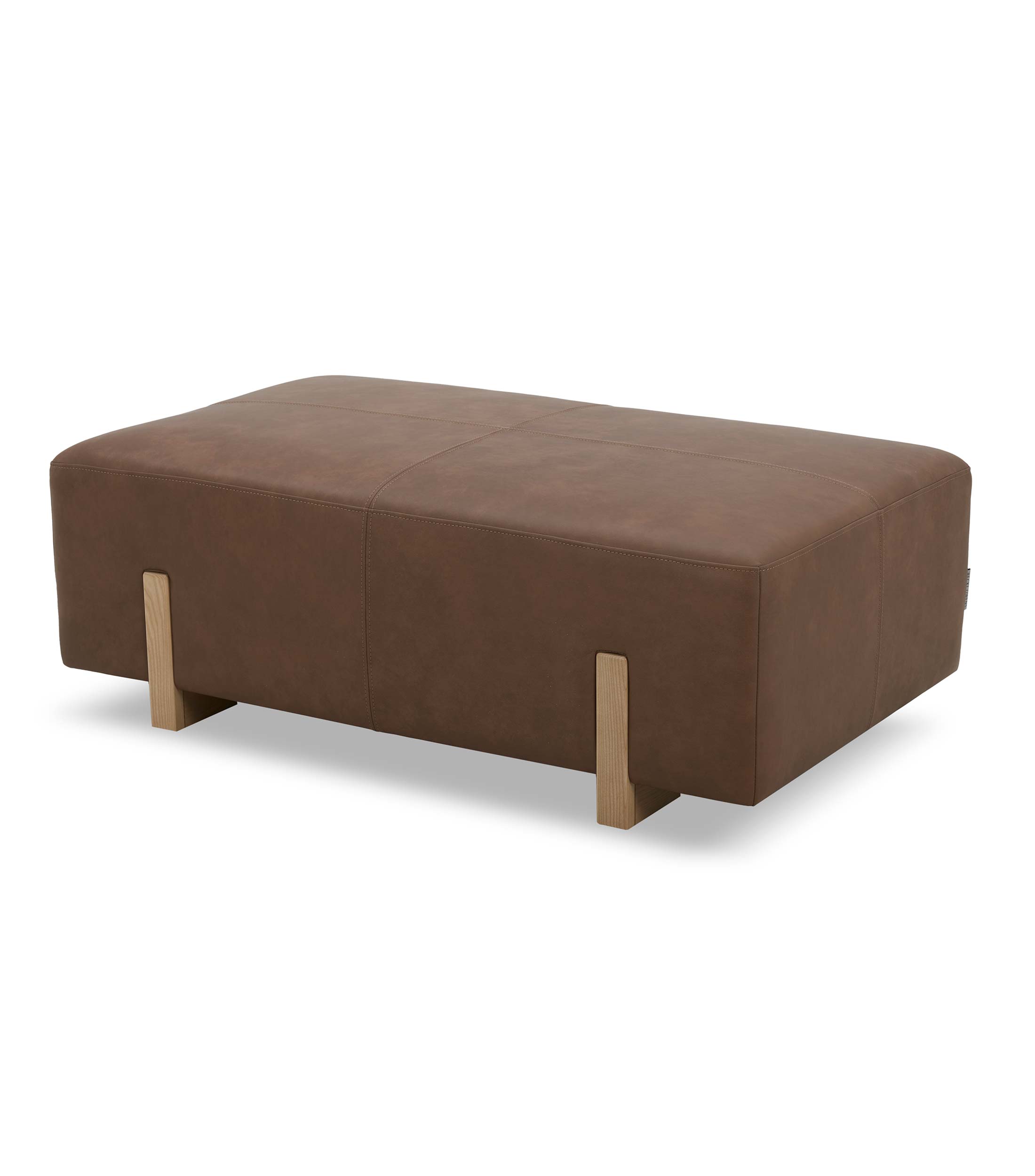 Pouff Moderno en piel Camel