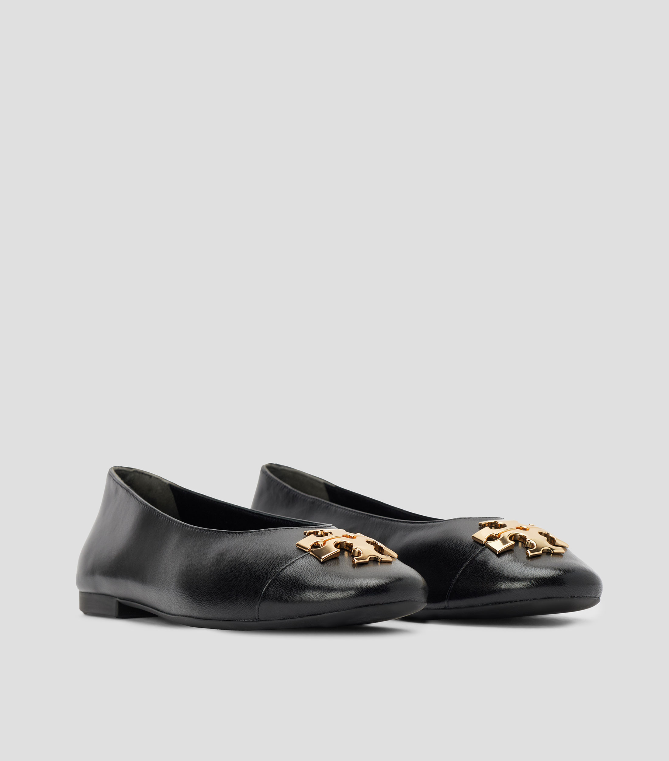 Flats Charlie Ballet en piel de caprino con doble T