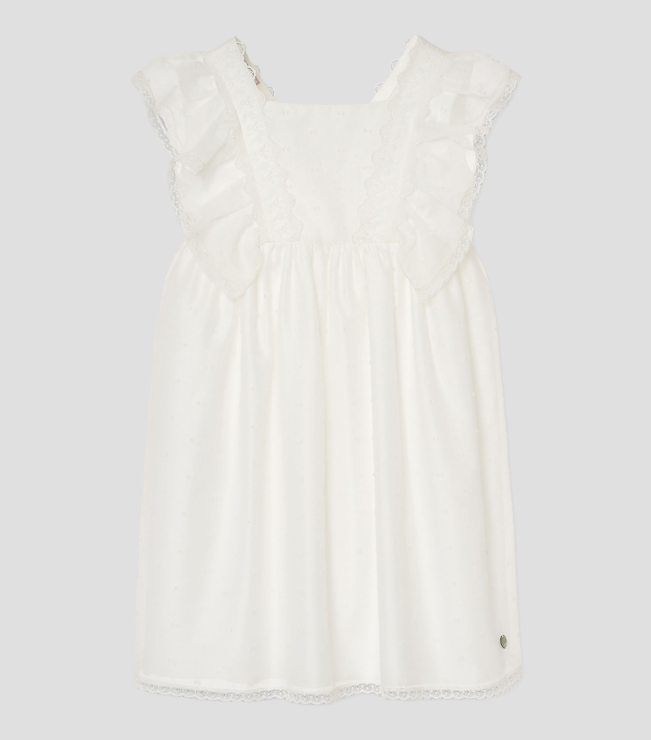 Vestido liso manga corta Niña