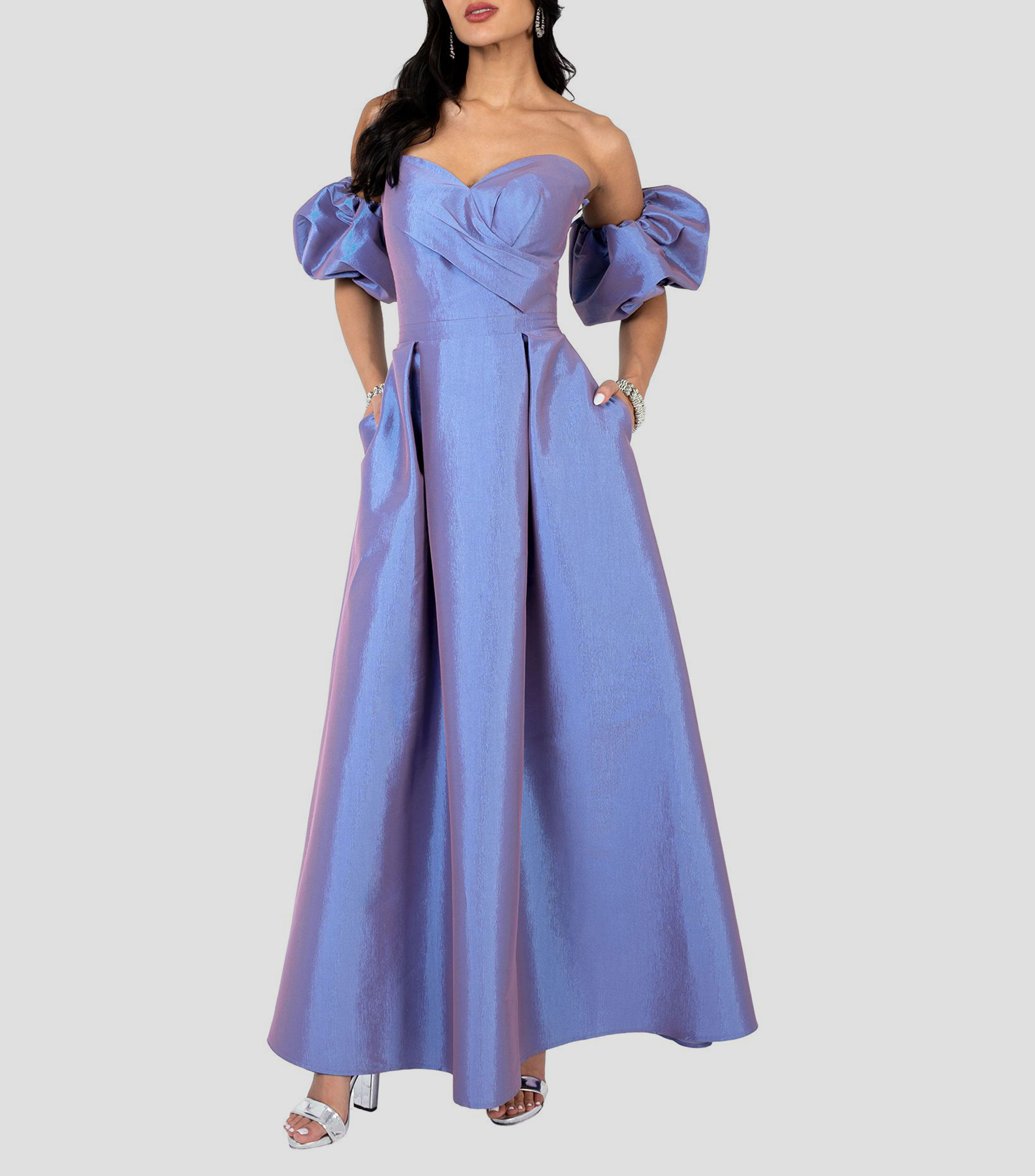 Vestido de fiesta largo liso Mujer