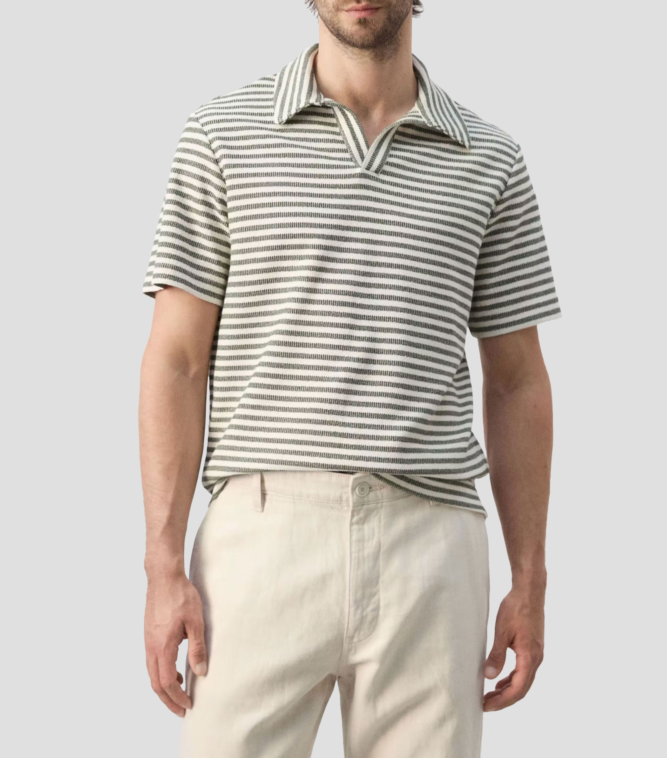 Playera tipo polo manga corta rayas Hombre