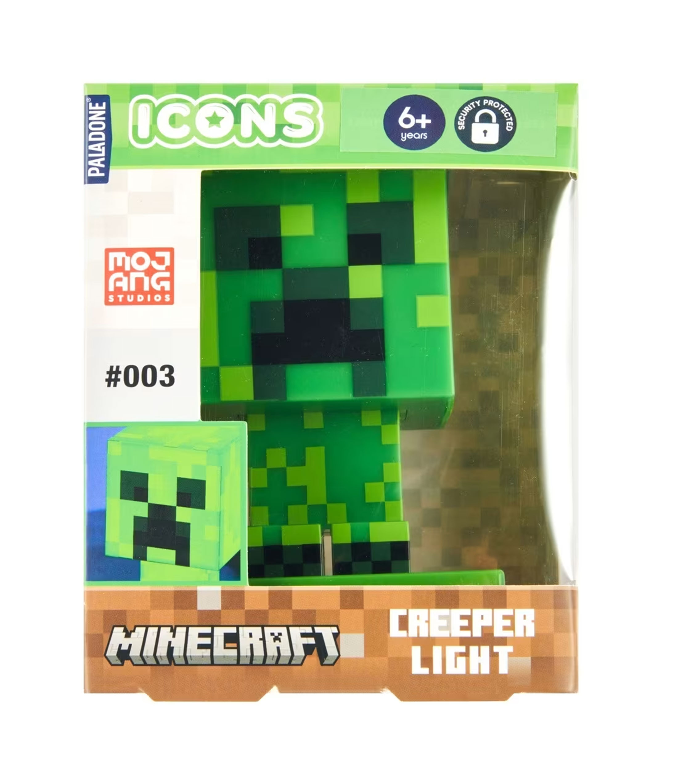 Lámpara de mesa Minecraft Creeper Icon Light, 3 V