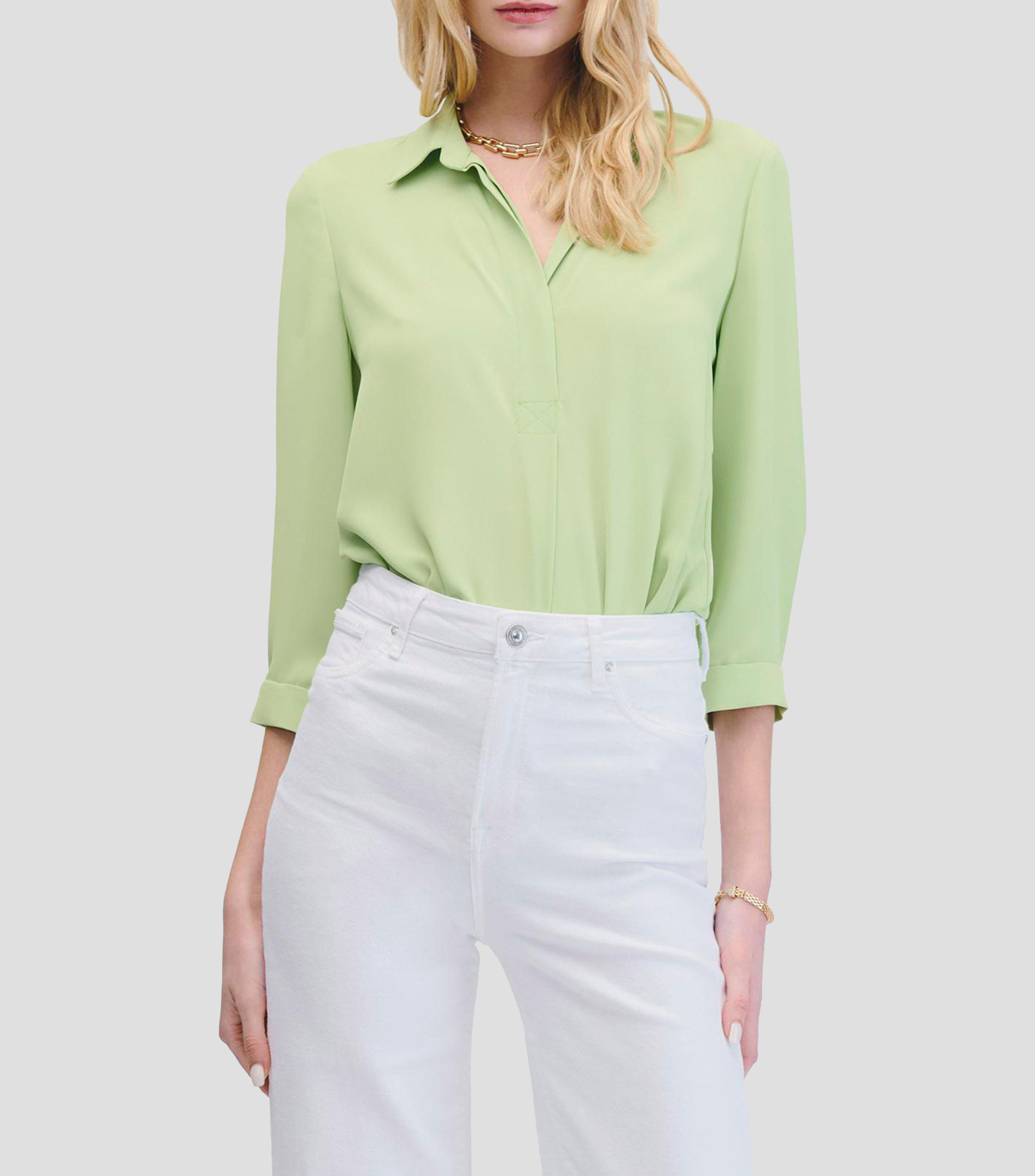 Blusa Camisera Manga 3/4 Mujer