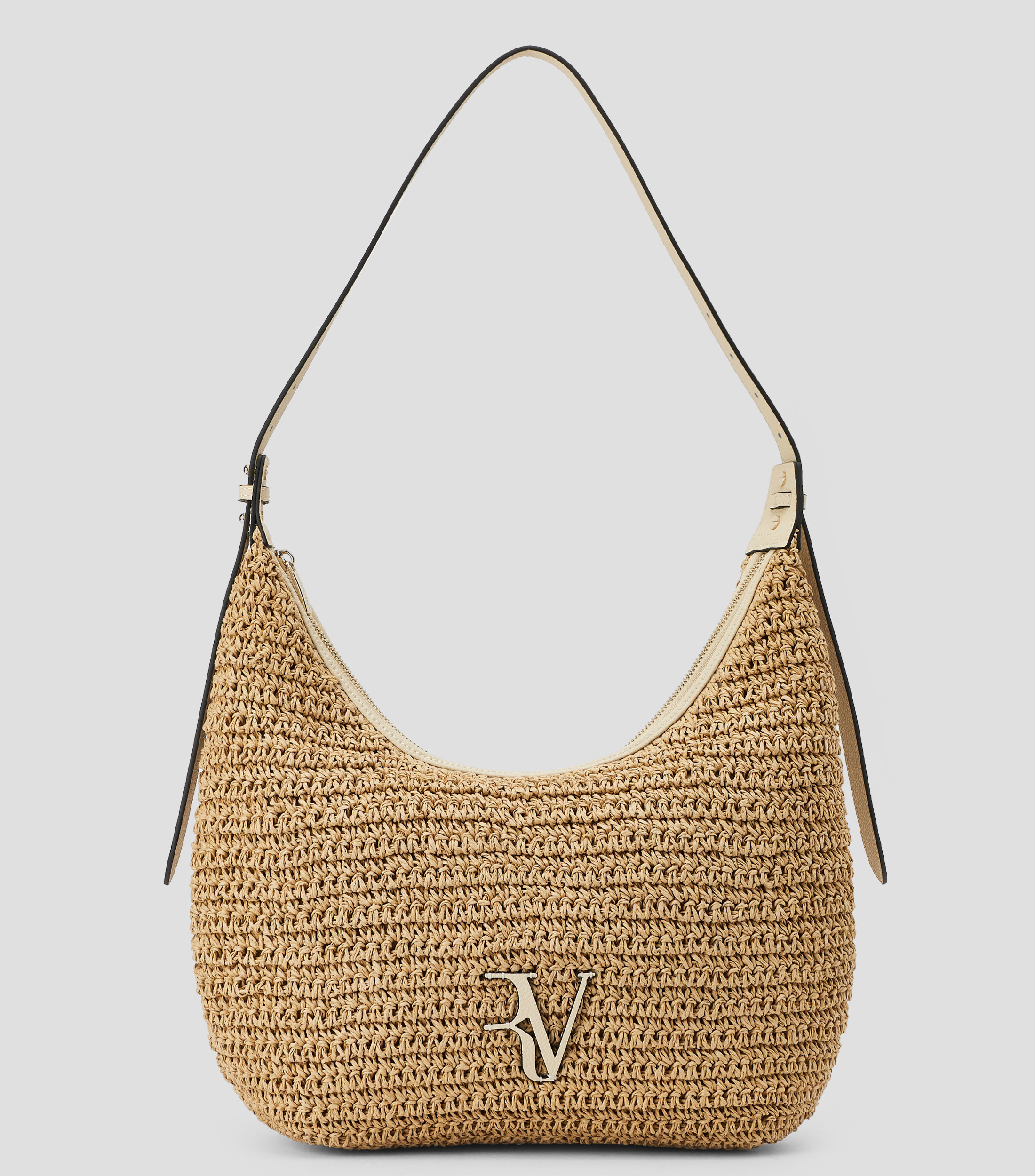Bolsa hobo beige Jimena diseño sólido Mujer