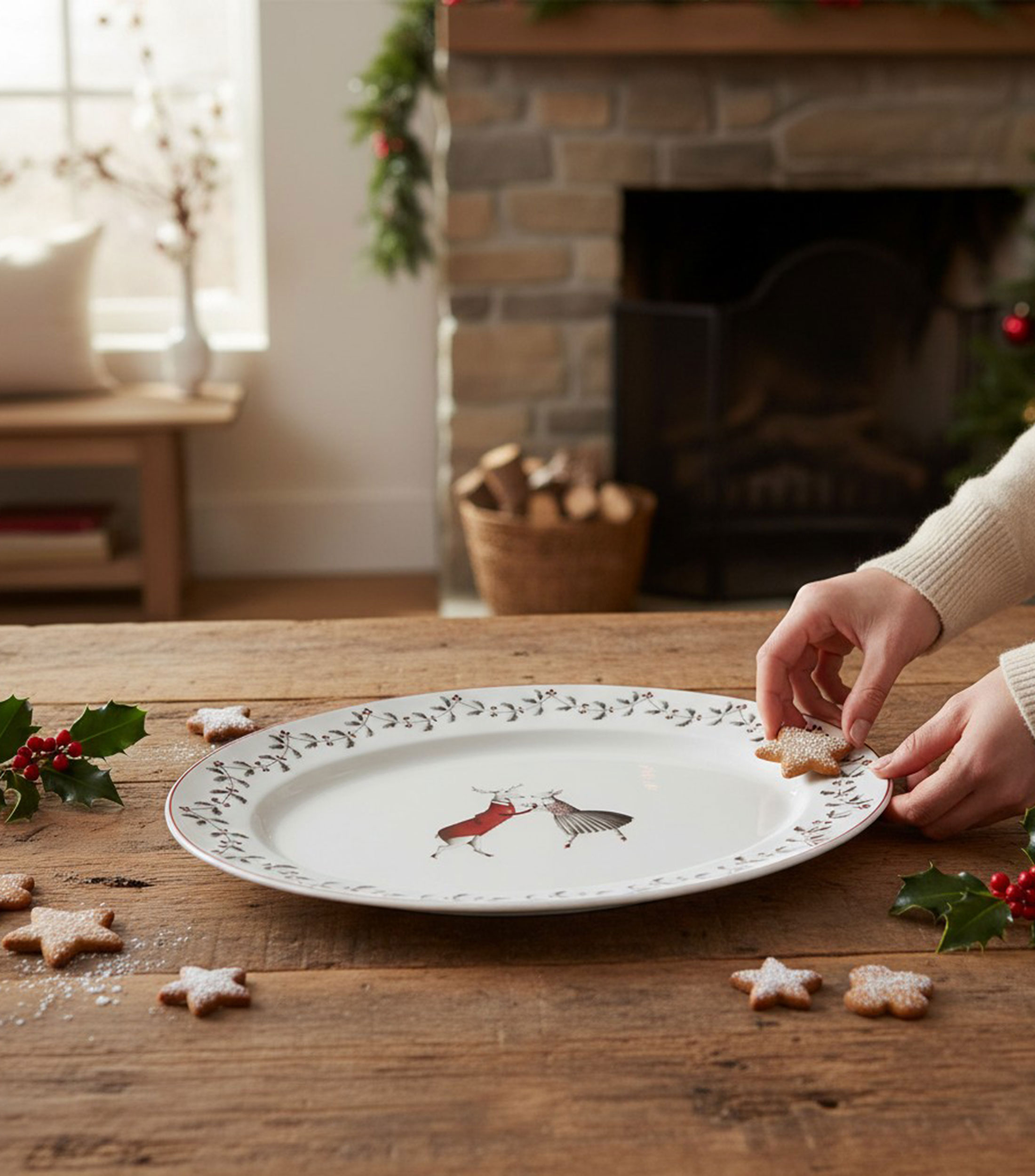 Plato fuente oval pequeña Noel