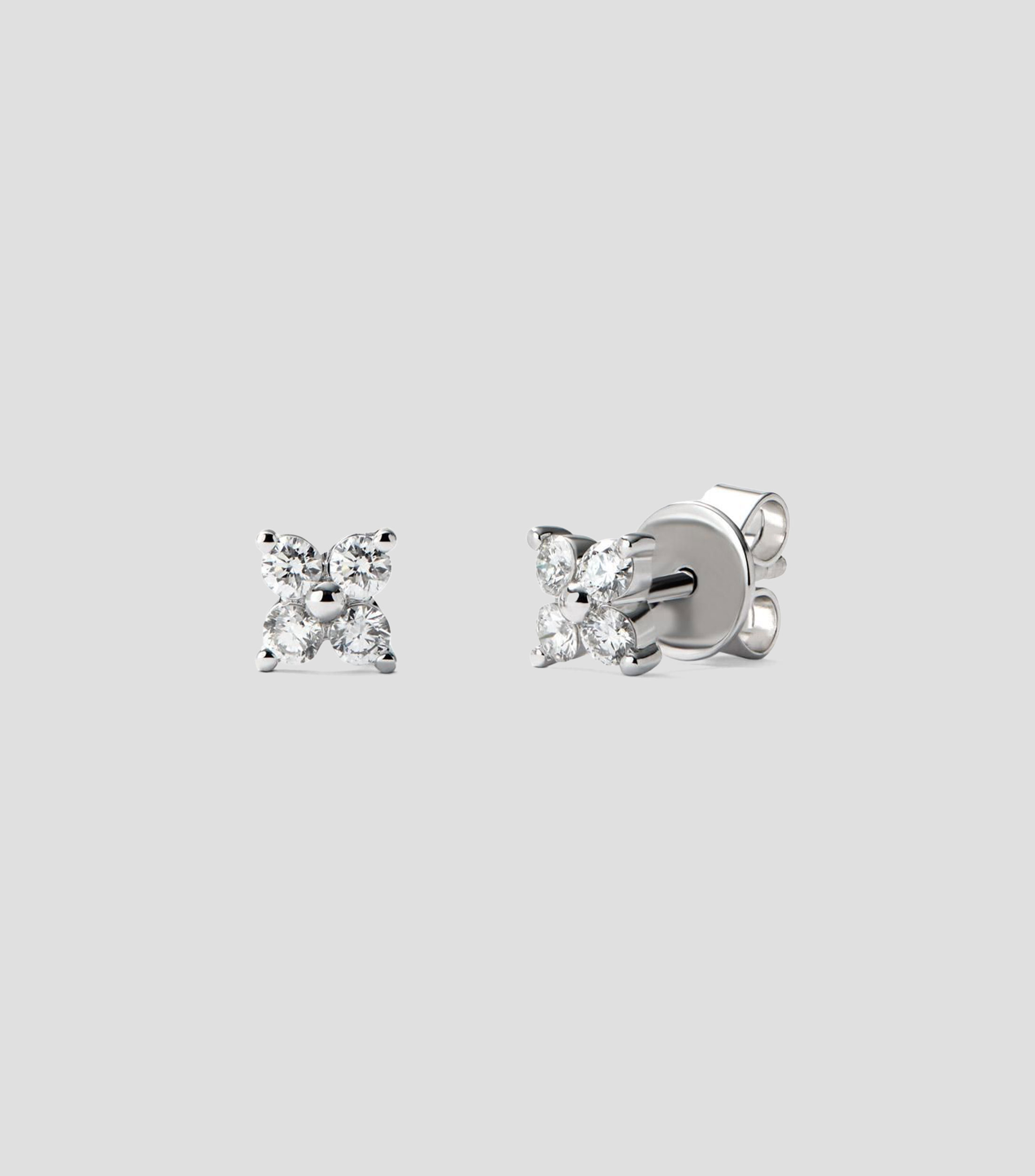 Aretes en Oro blanco de 18 Kilates con diamantes Mujer