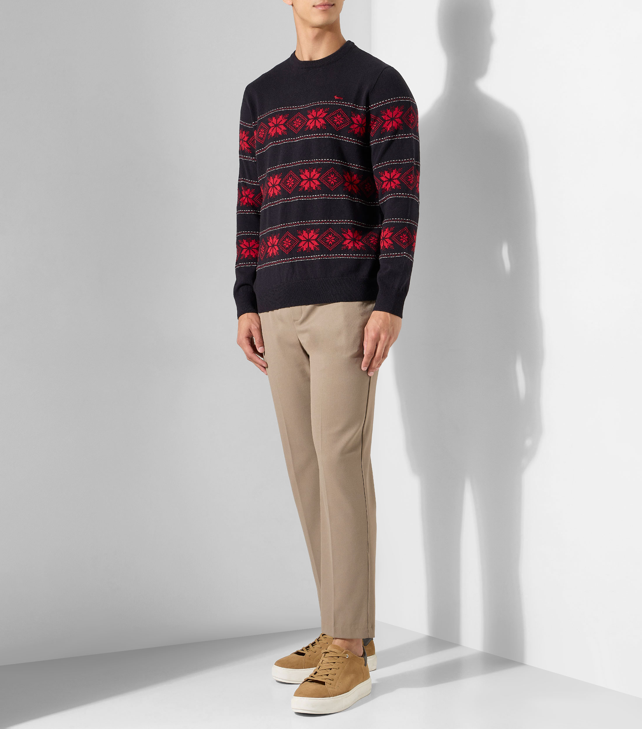 Suéter cuello redondo estampado Hombre