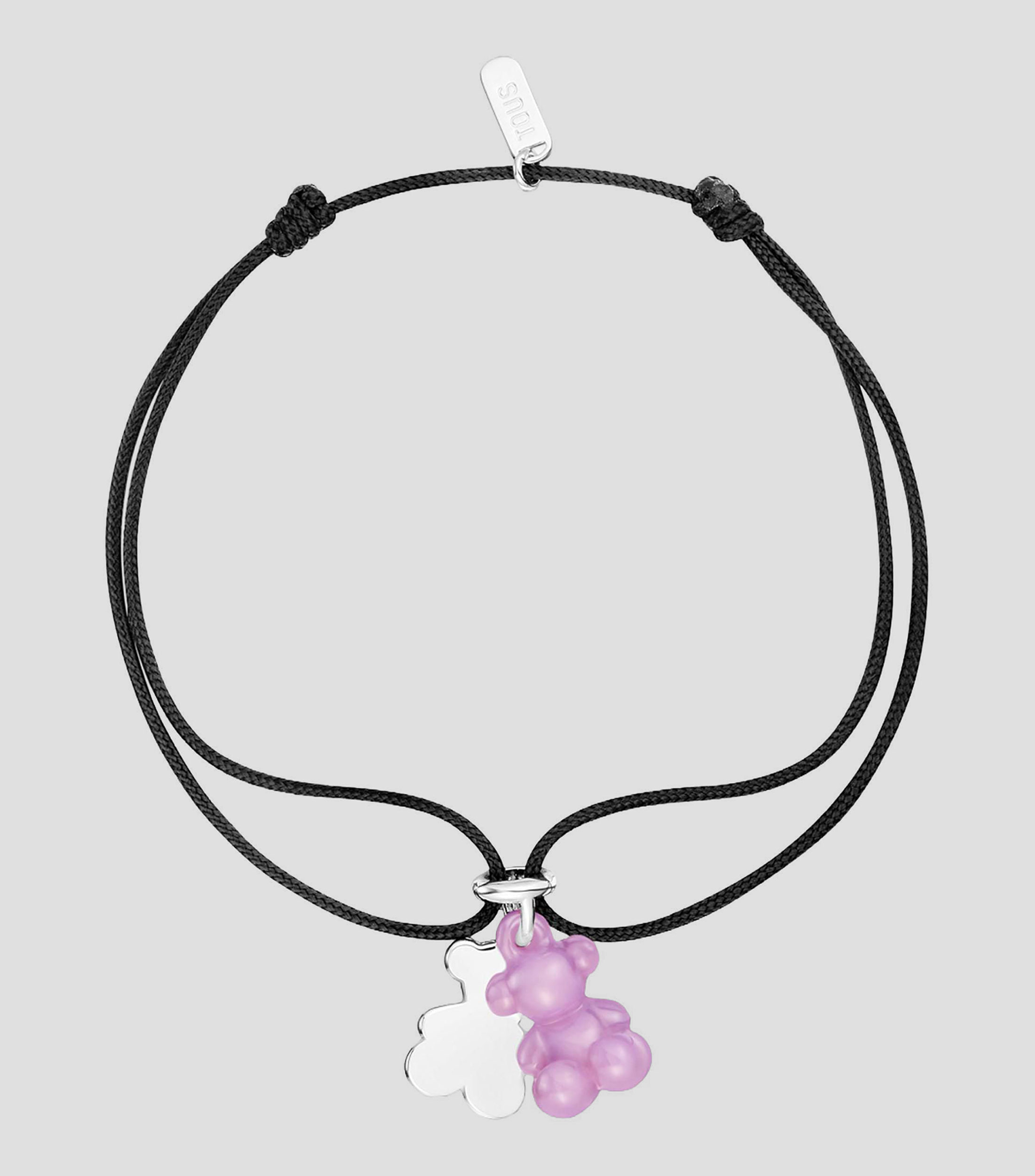 Pulsera negra con cerámica Bold Bear Mujer