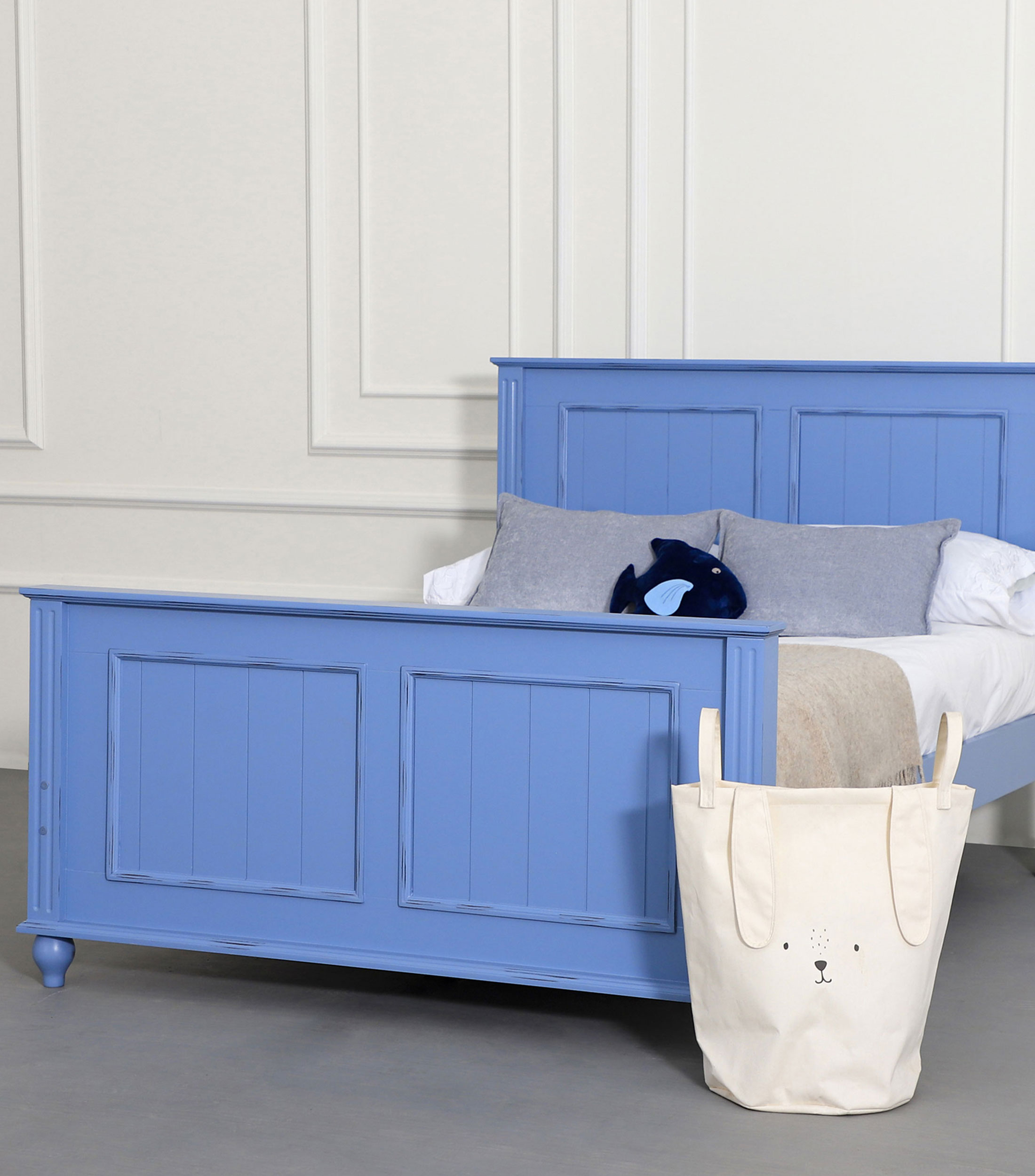 Cama Matrimonial Boston Azul