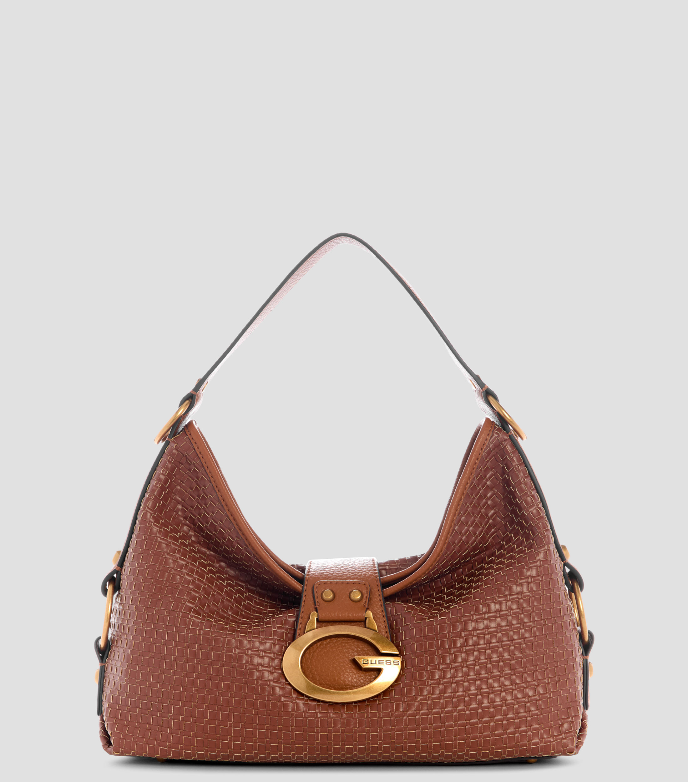 Bolsa shoulder lisa con detalle decorativo Mujer