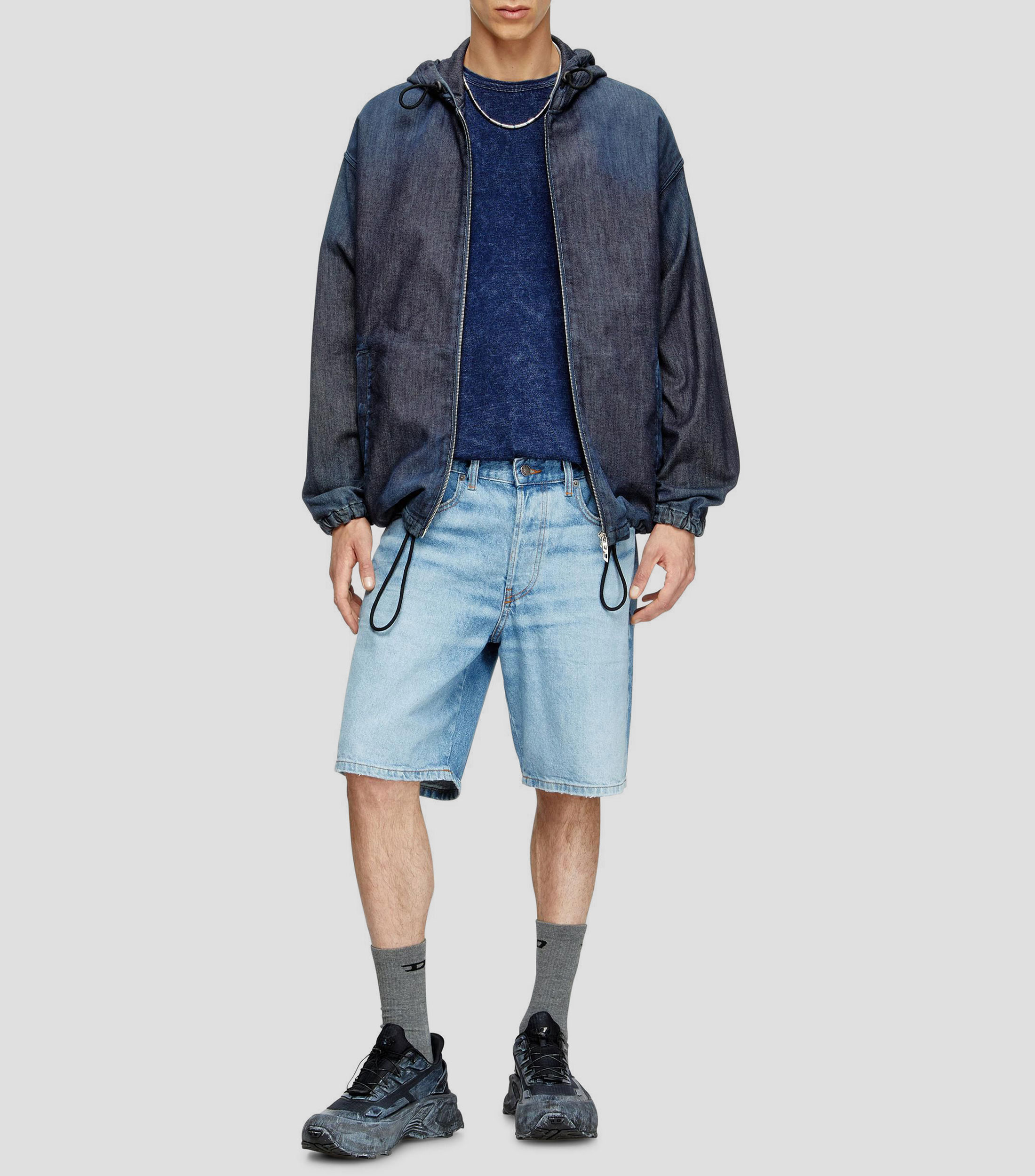 Short de mezclilla liso Hombre