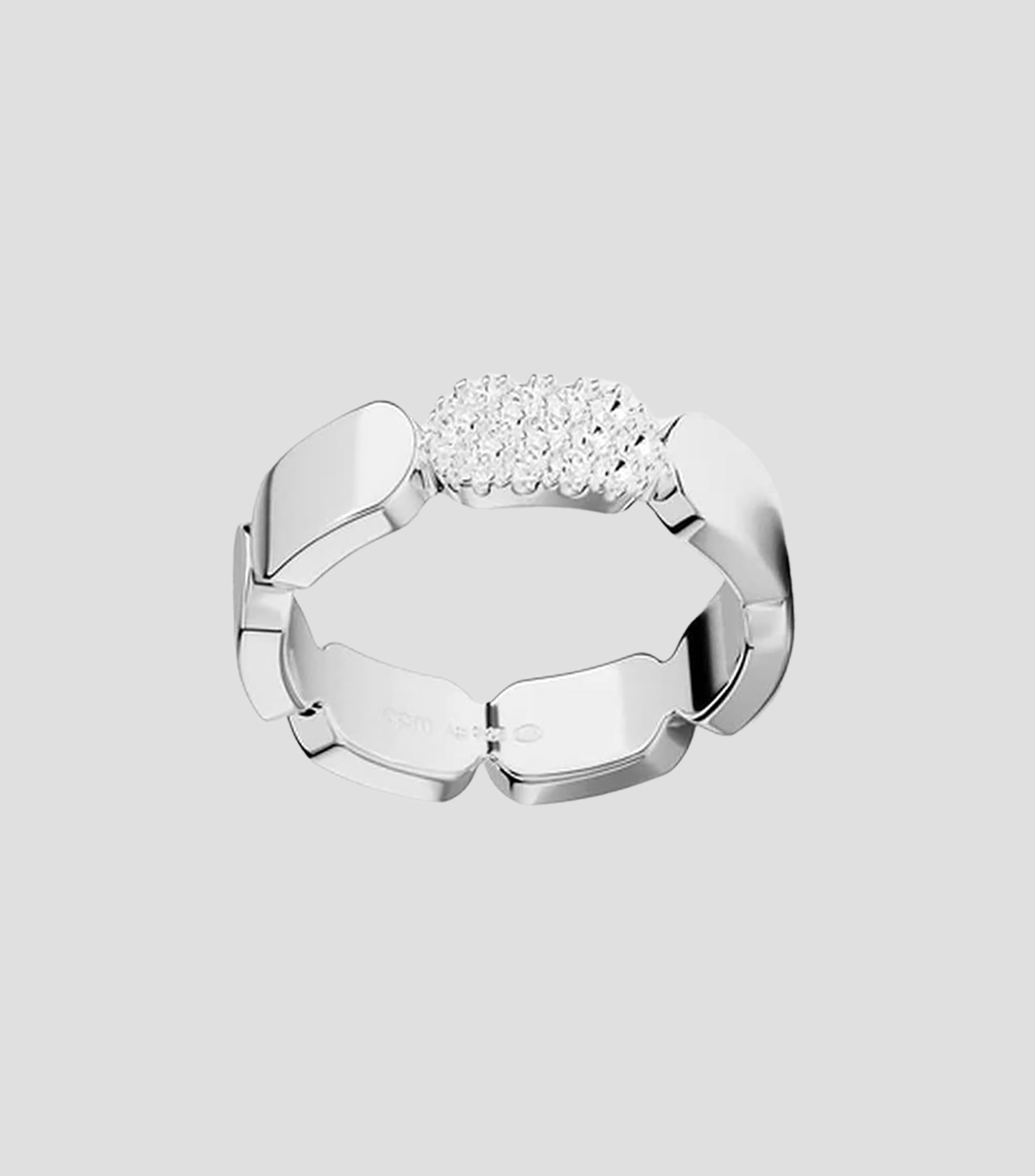 Anillo en plata con circonitas blancas Mujer