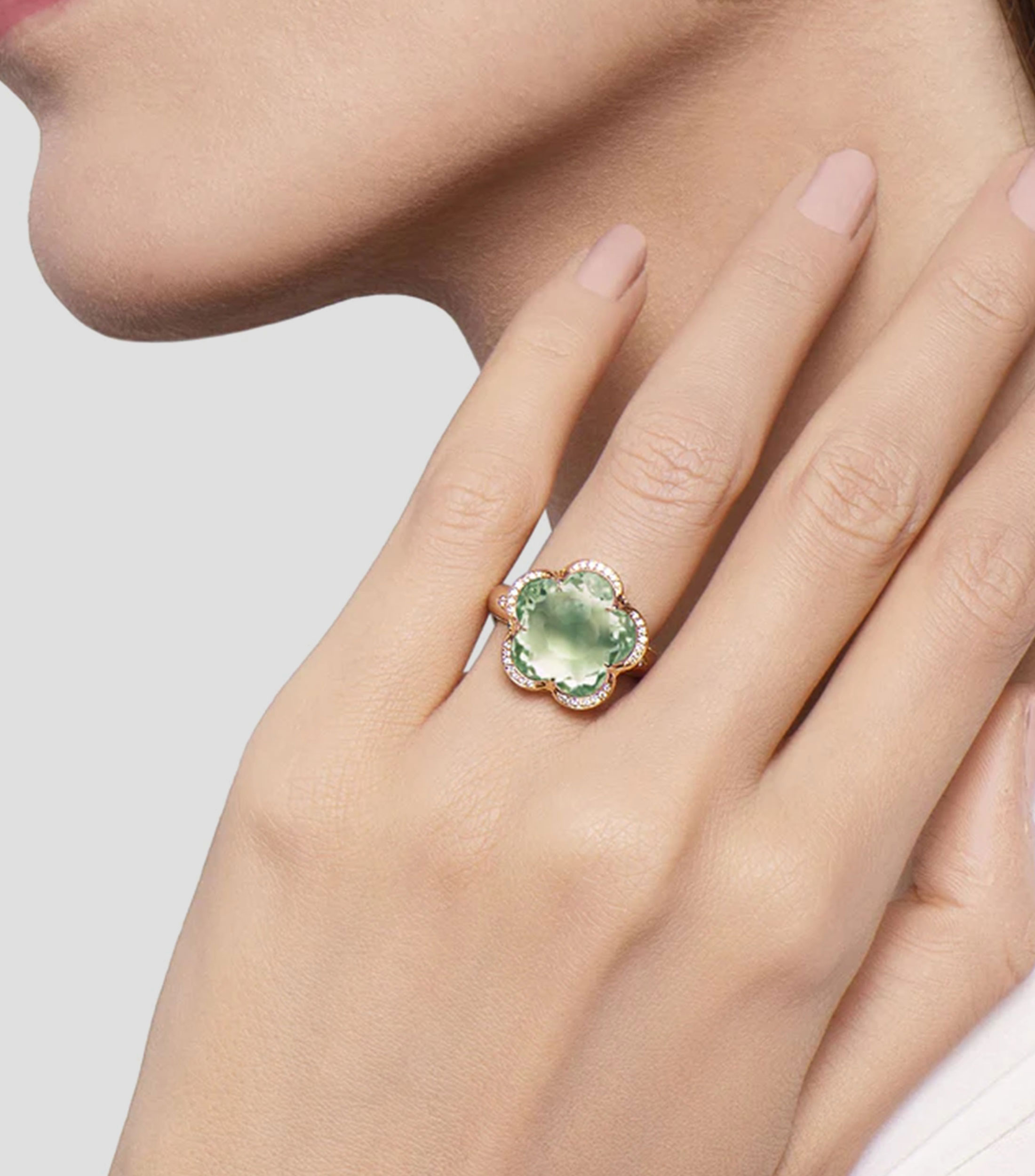 Anillo en Oro 18 kilates Bon Ton Dolce Vita con Prasiolita y Diamantes Mujer