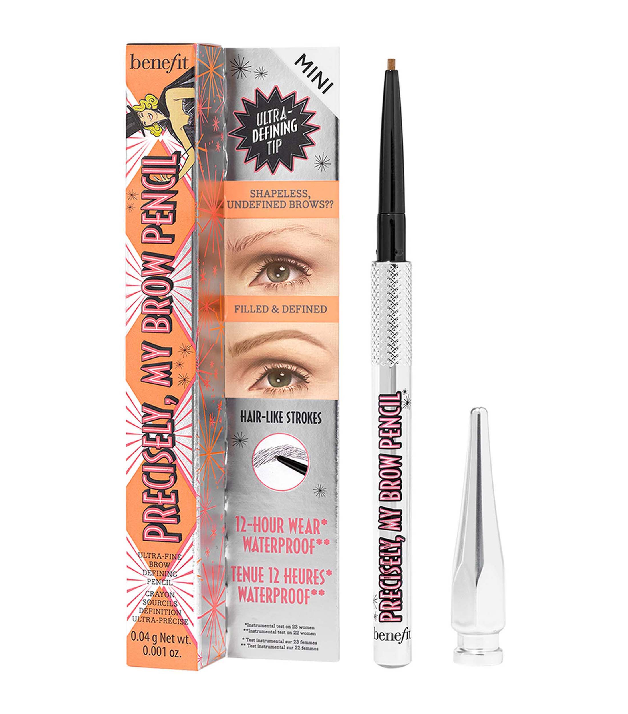 Lápiz Delineador para Cejas Precisely, My Brow Pencil Tamaño de Viaje Mini 2-Warm Golden Blonde, 0.04 gr