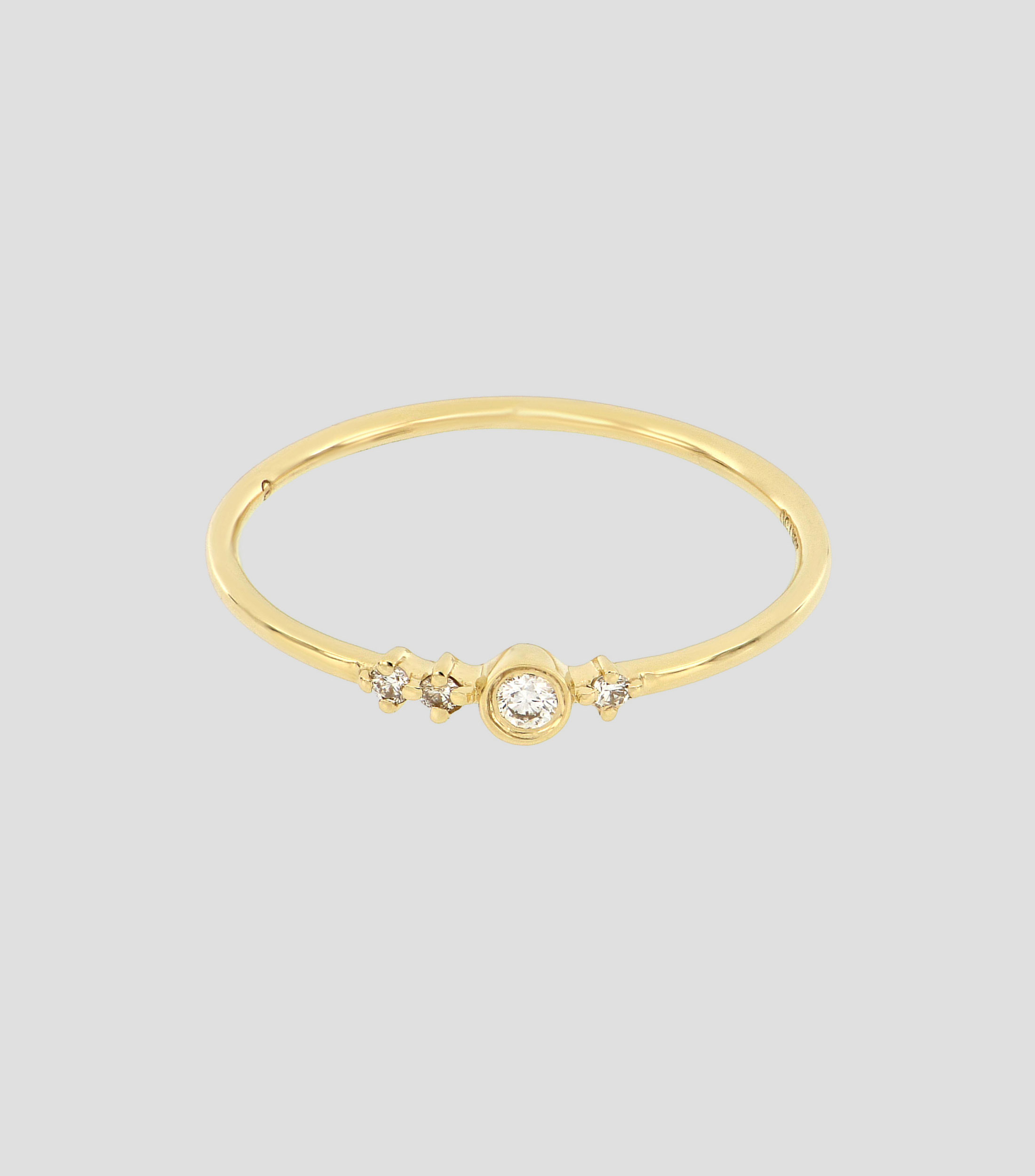 Anillo de oro amarillo de 18 Kilates con diamante Mujer