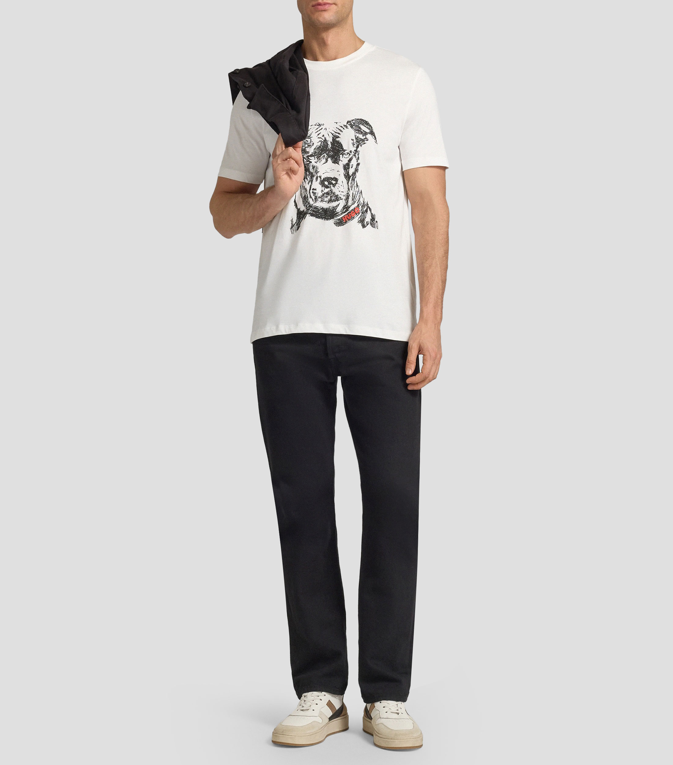 Playera cuello redondo manga corta estampada Hombre
