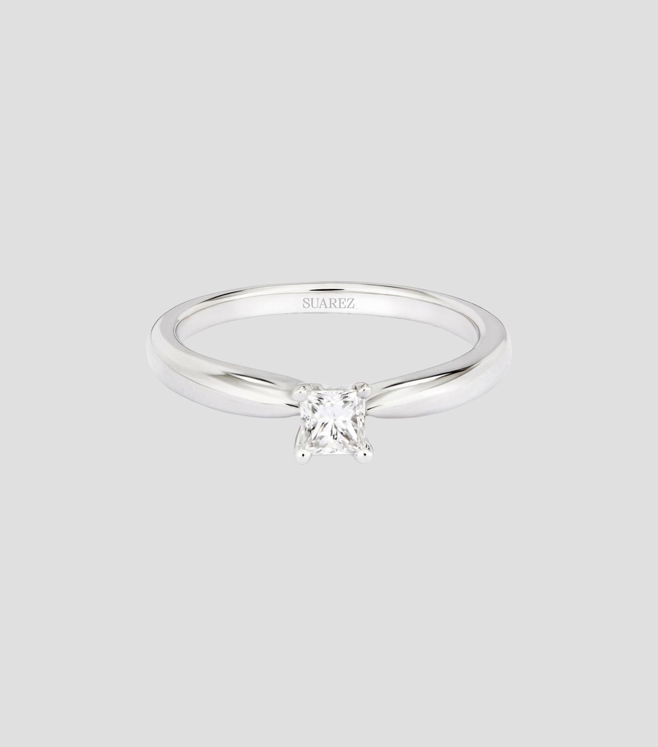 Anillo en oro blanco de 18 kilates Compromiso con diamante Mujer
