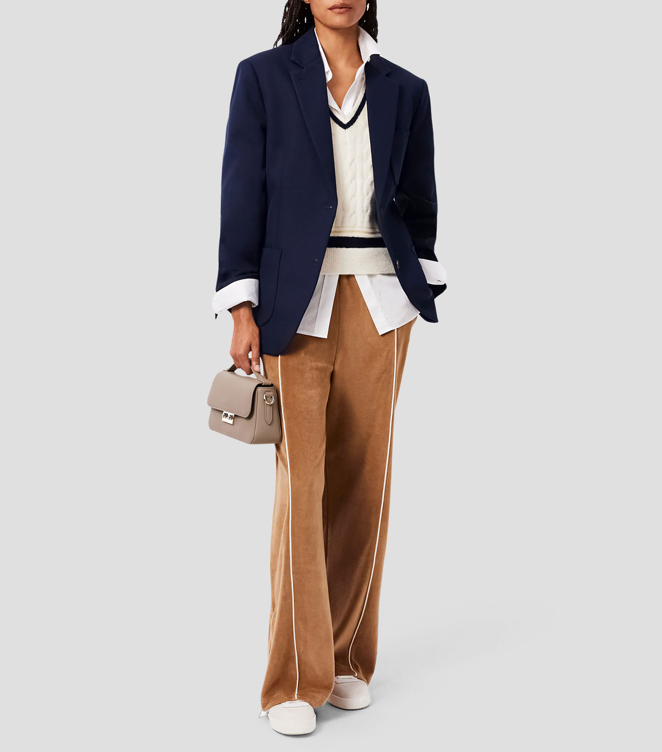 Bolsa crossbody lisa con detalle texturizado Mujer
