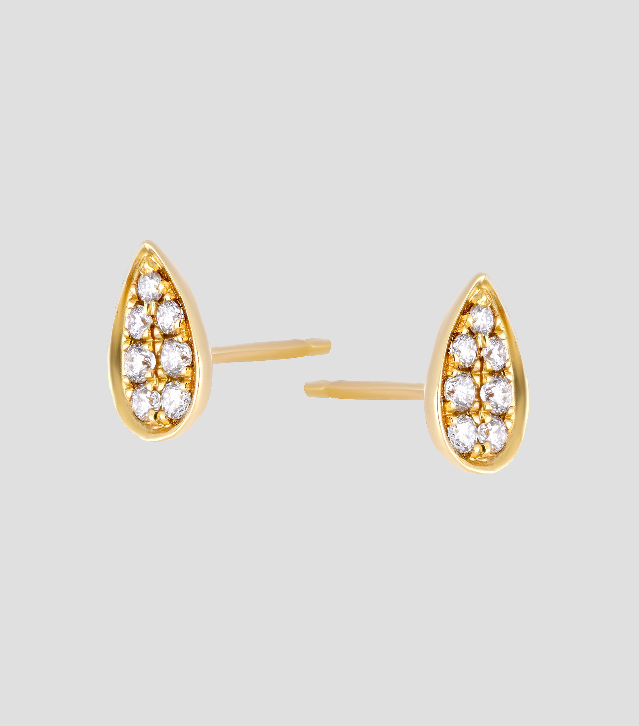 Broqueles en oro amarillo 14 Kts con diamantes Mujer