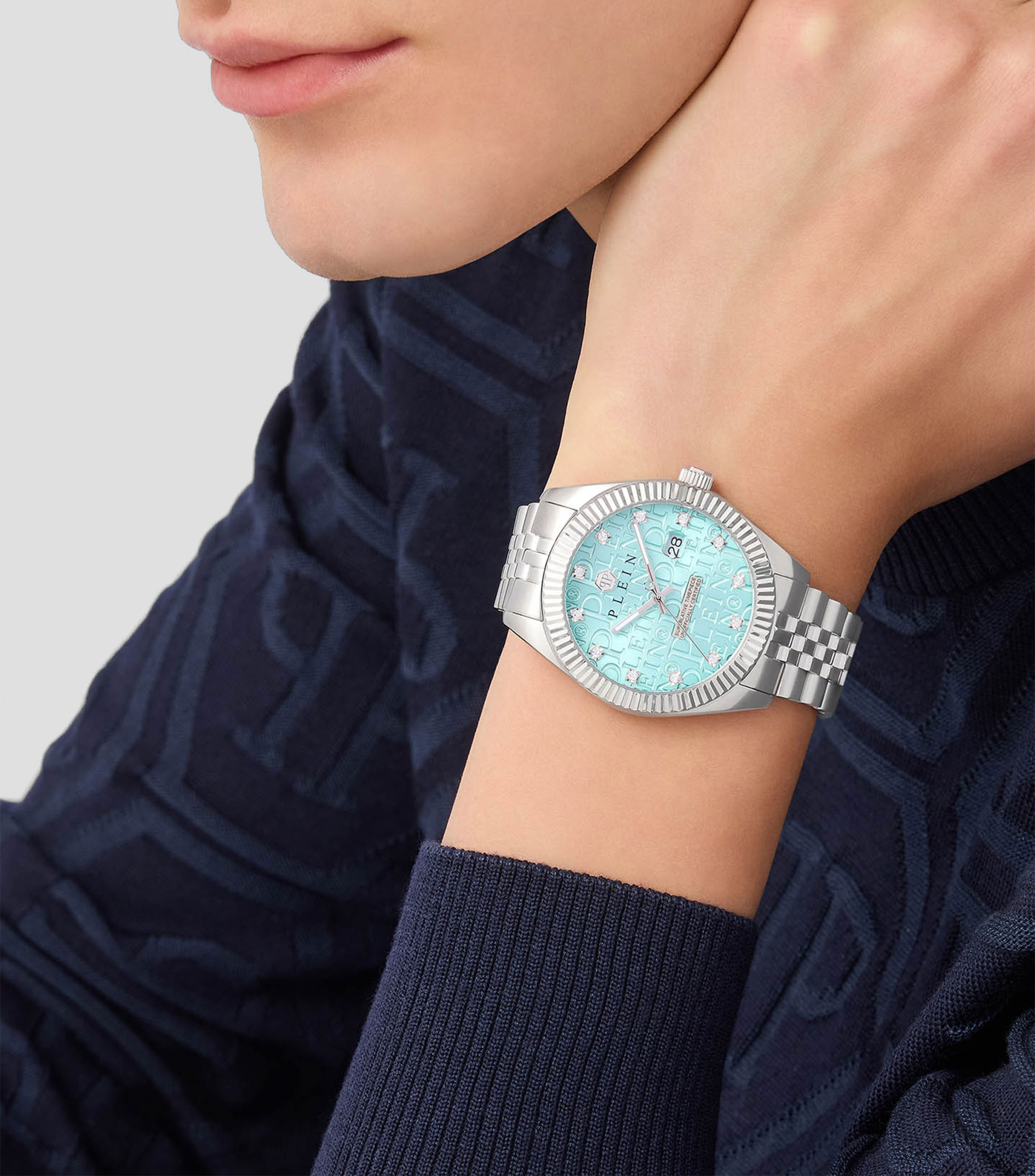 Reloj para Hombre Date Superlative Casual Azul, Plateado