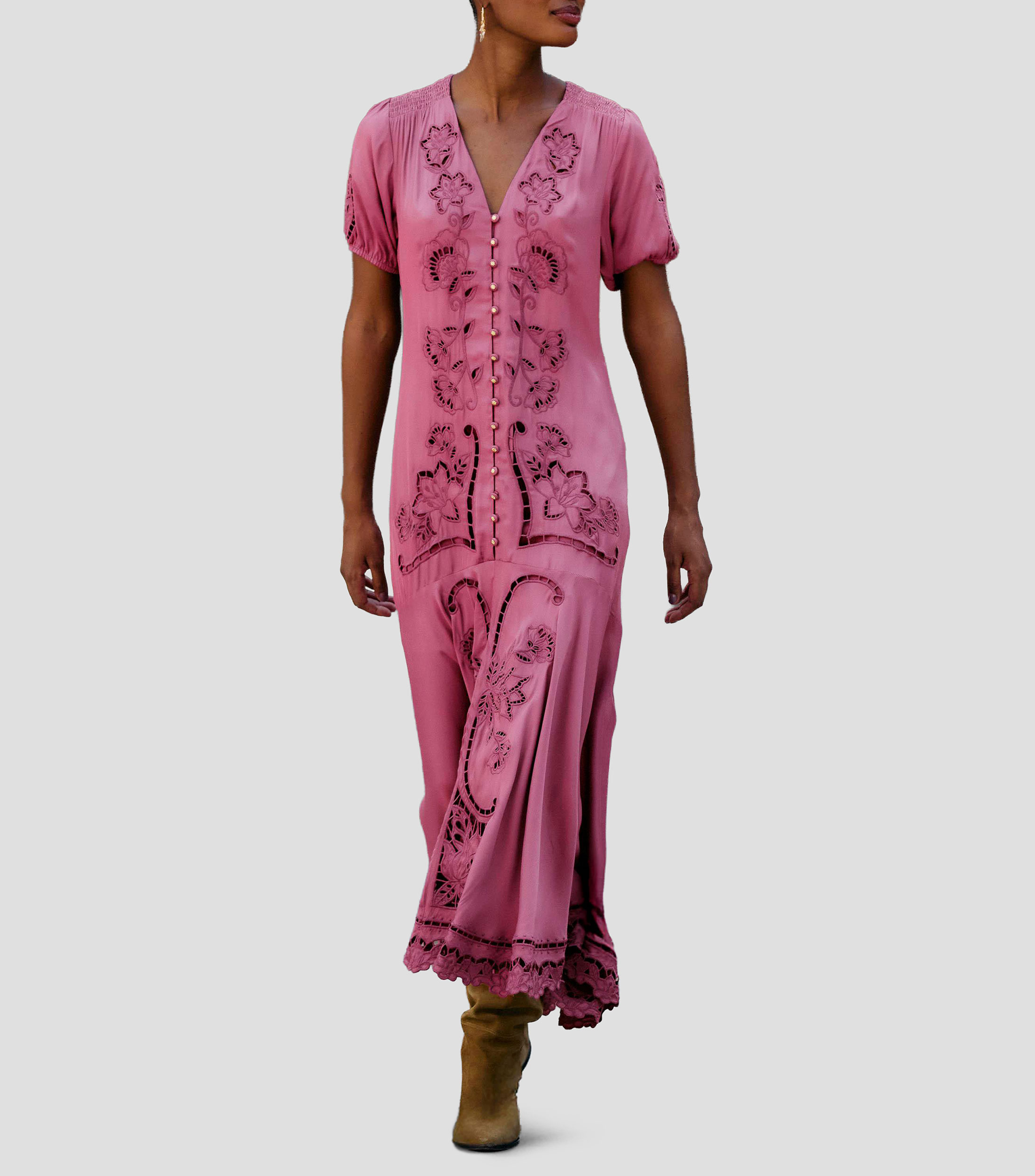 Vestido maxi liso Mujer
