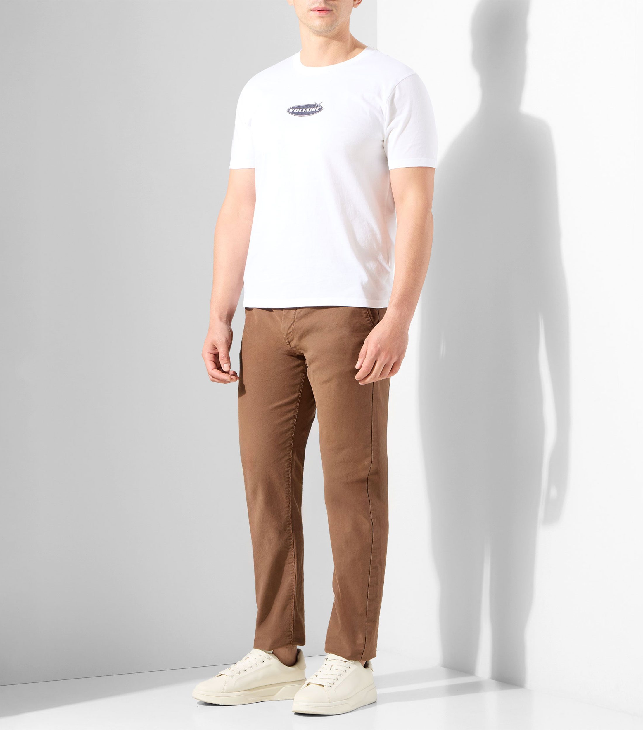 Playera cuello redondo manga corta estampada Hombre