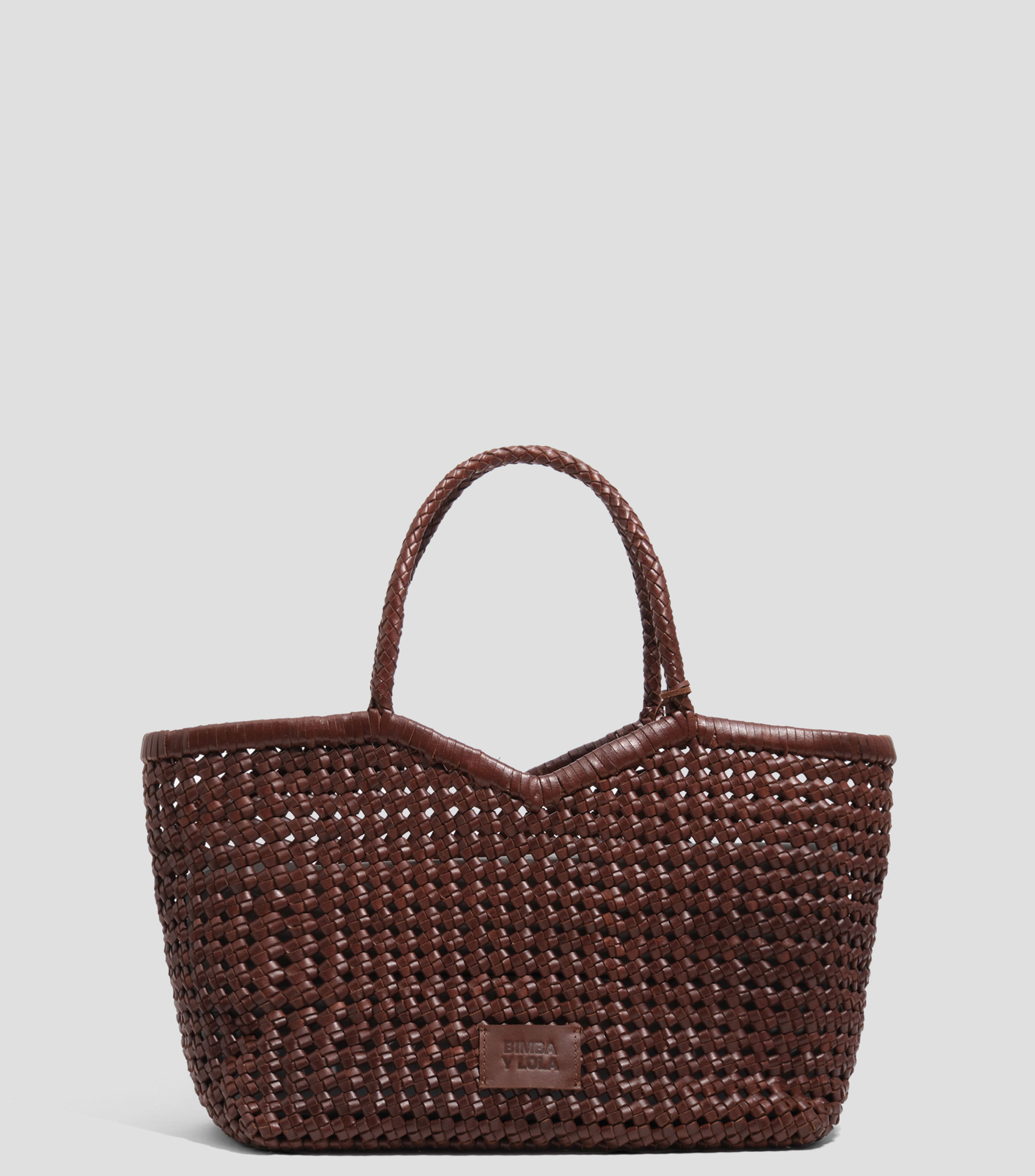 Bolsa shopper grande trenzado piel nuez Mujer
