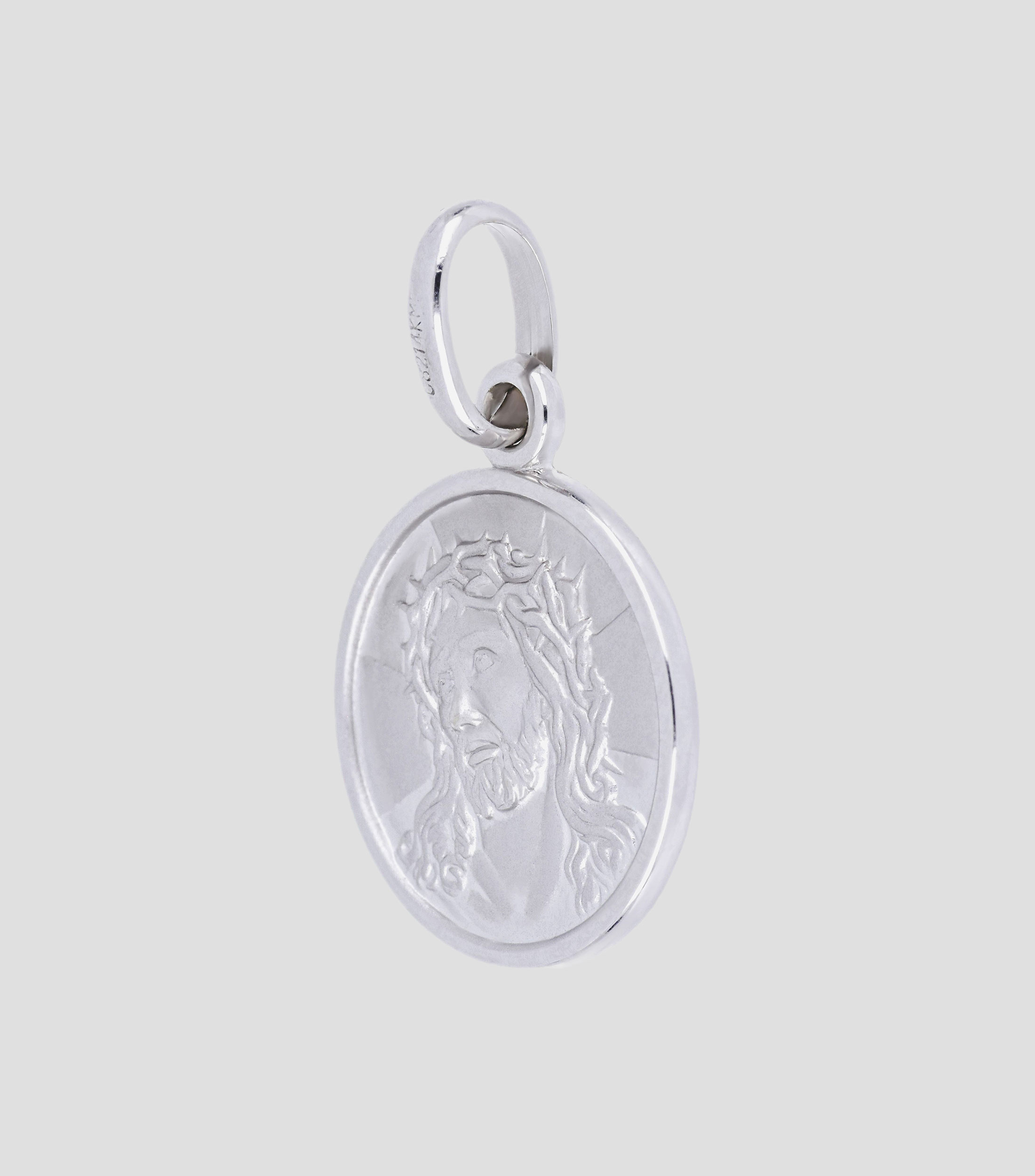 Medalla en oro blanco 14 Kts Divino Rostro Unisex
