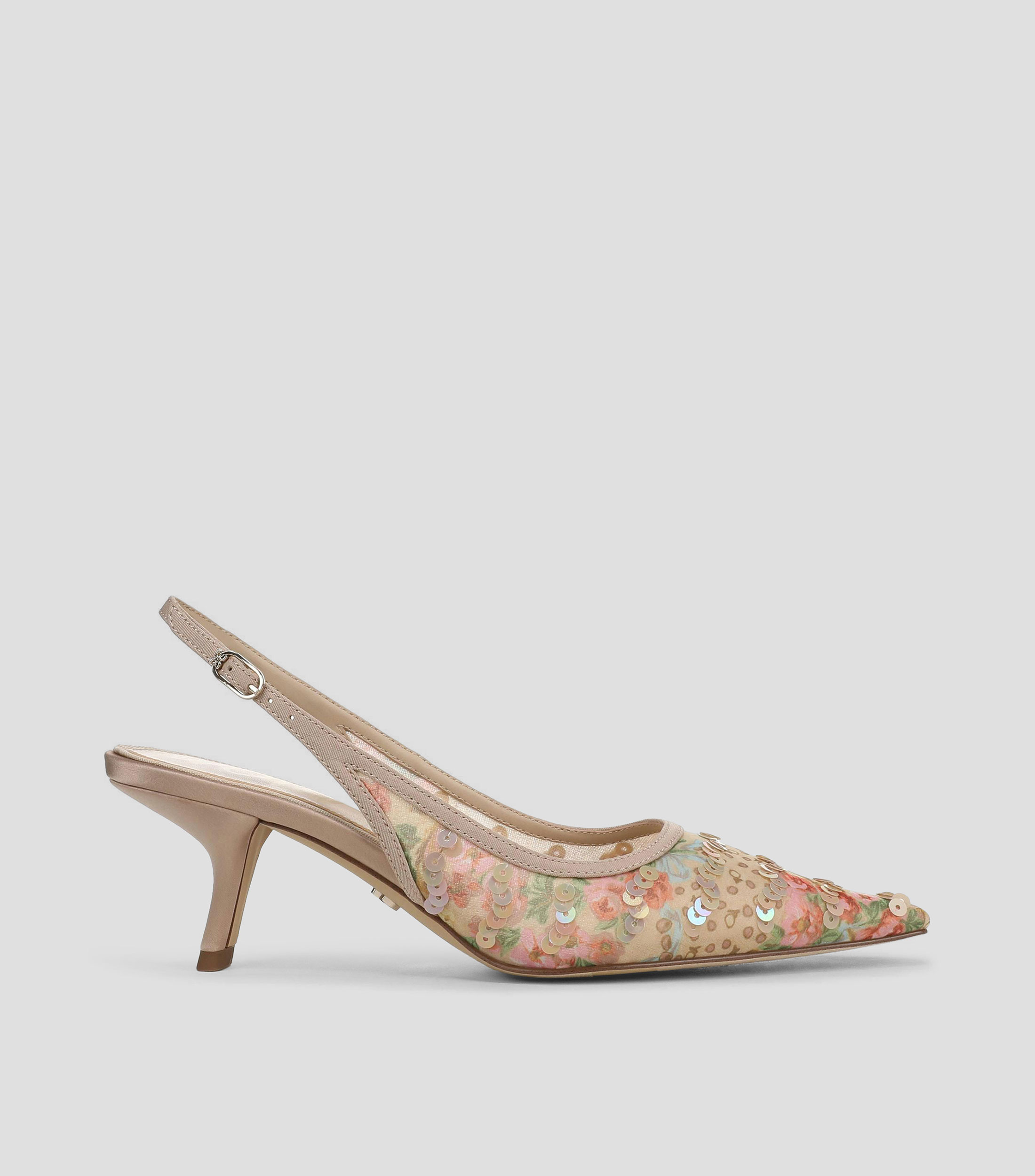 Zapatillas con tacón medio de aguja Mujer