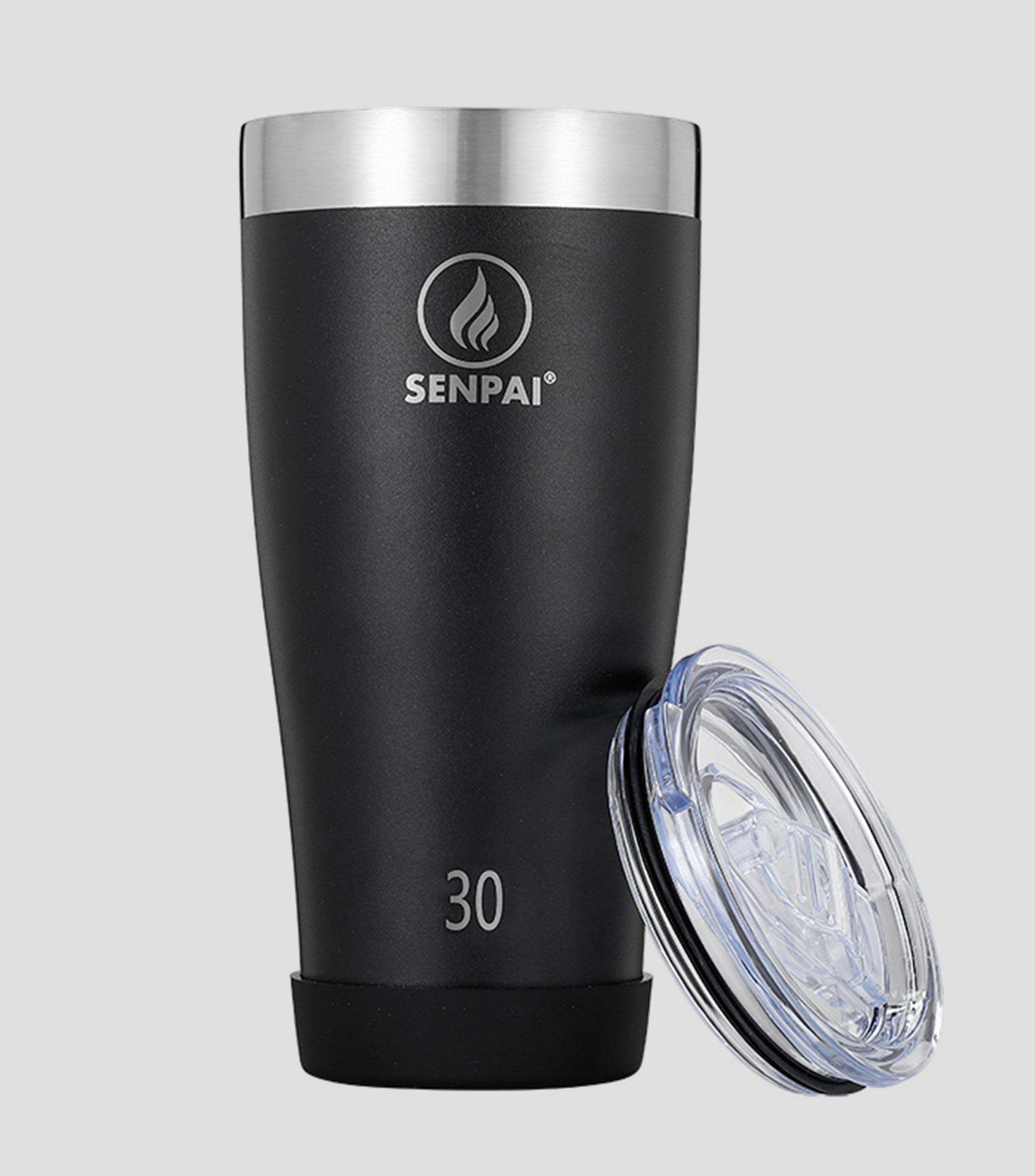 Senpai Vaso Con Tapa Negro 887Ml