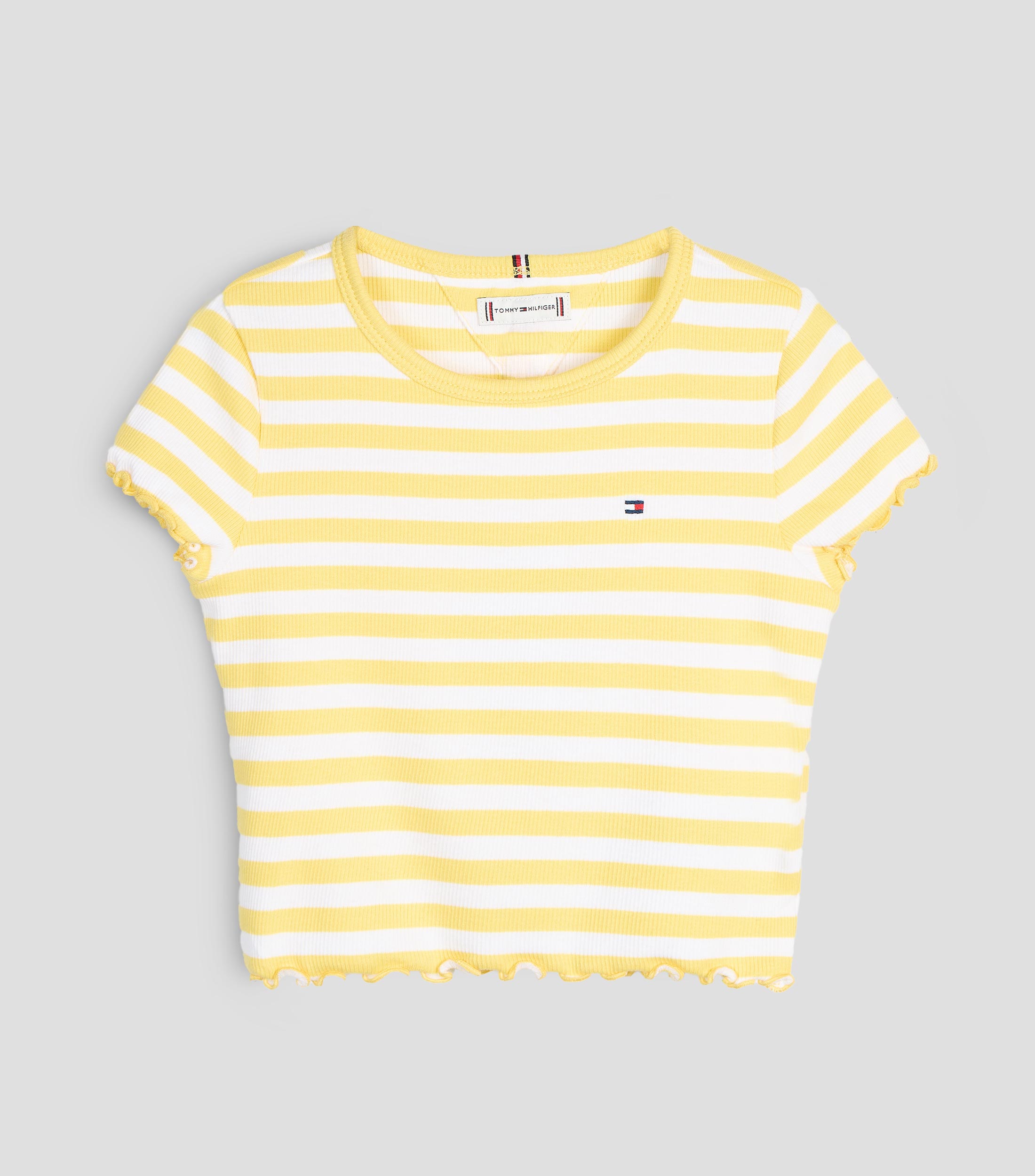 Playera cuello redondo manga corta rayas Niña